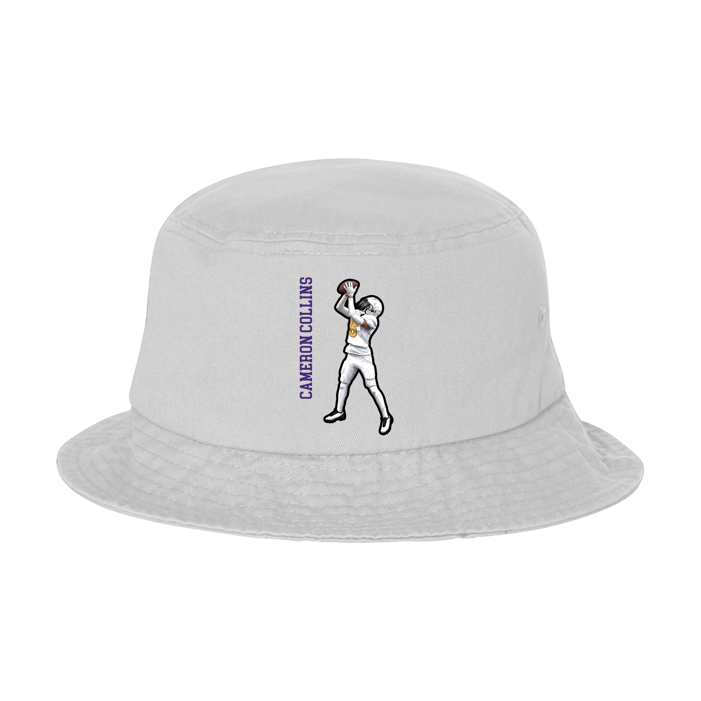 Bucket Cap — Name Vertical in White