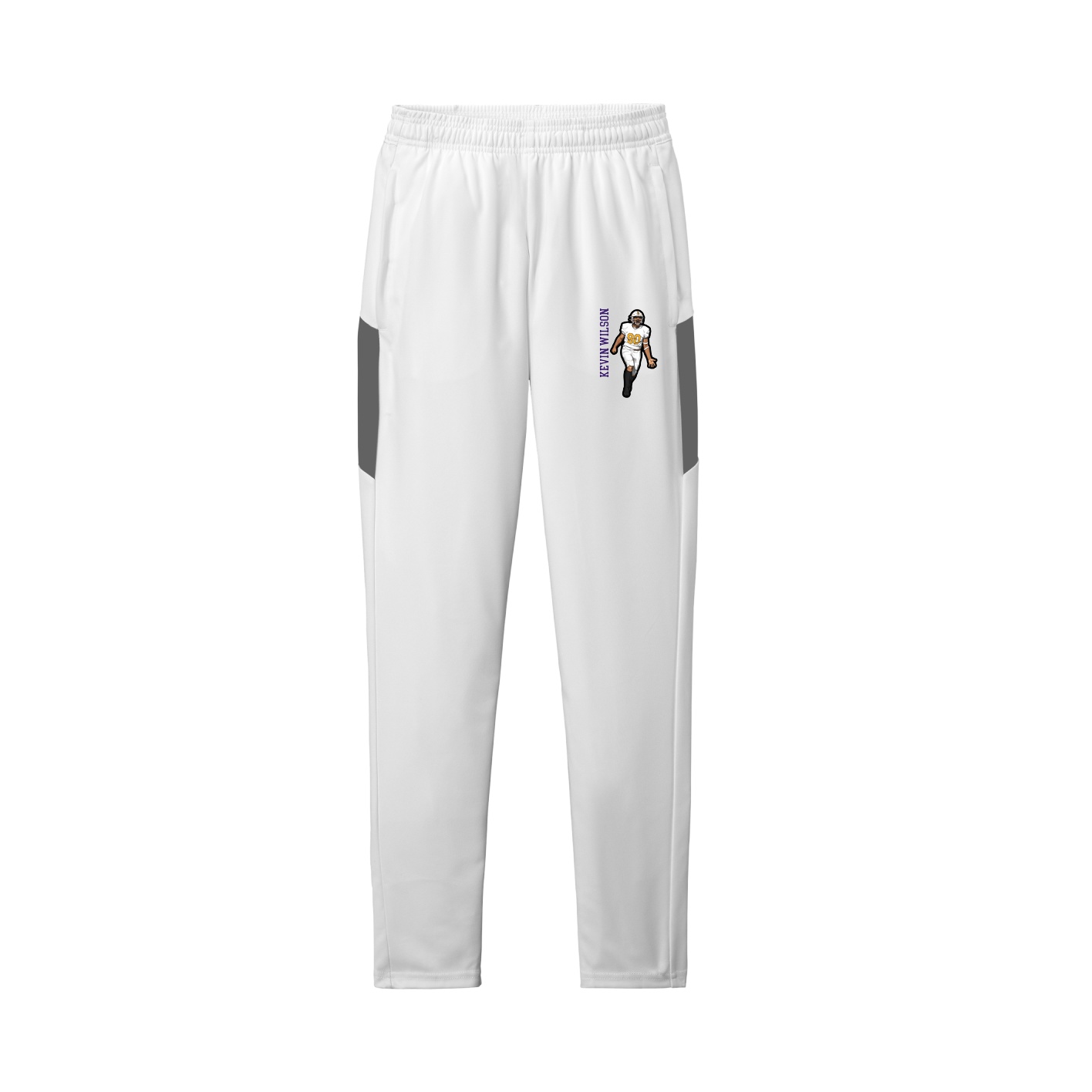 Team Travel Pant — Name Vertical in White/Grey