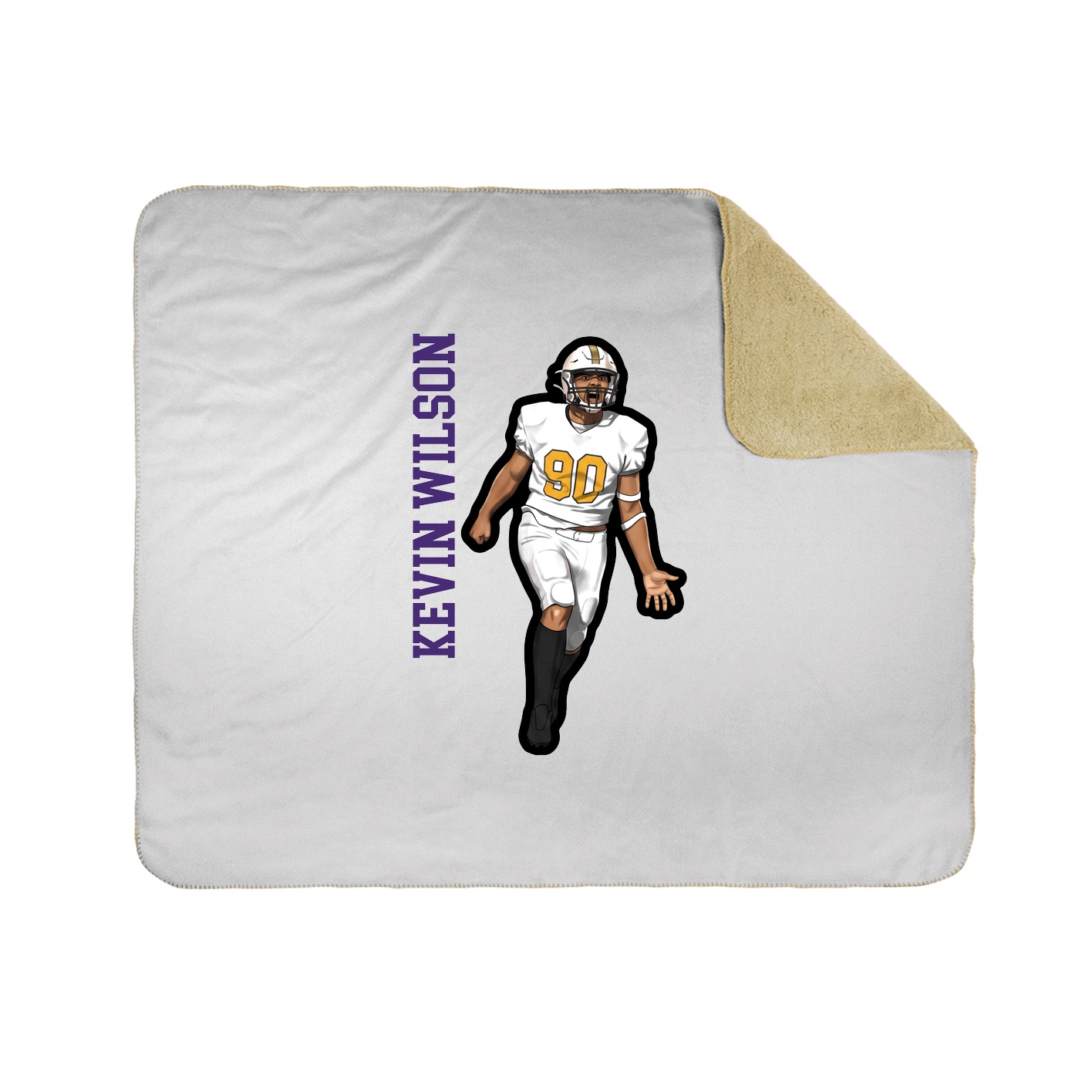 Throw Blanket — Name Vertical in White