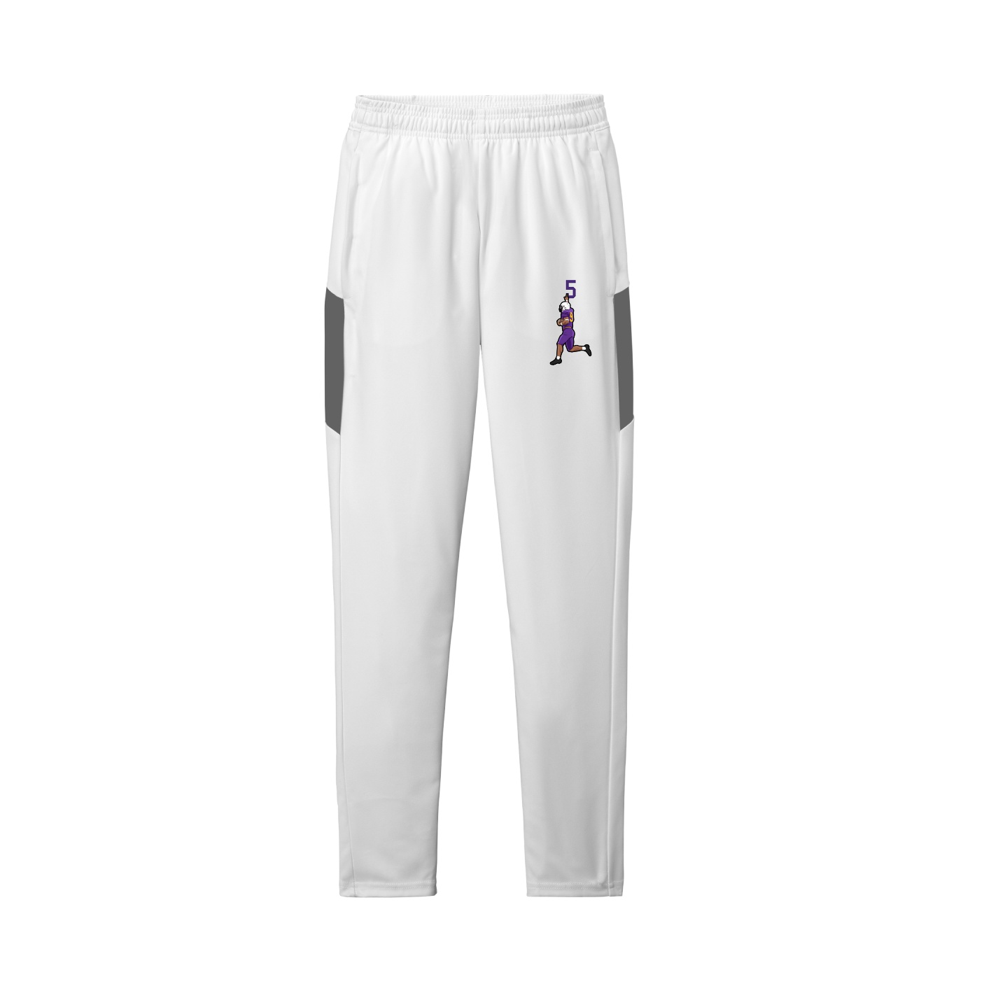 Team Travel Pant — Number Top in White/Grey