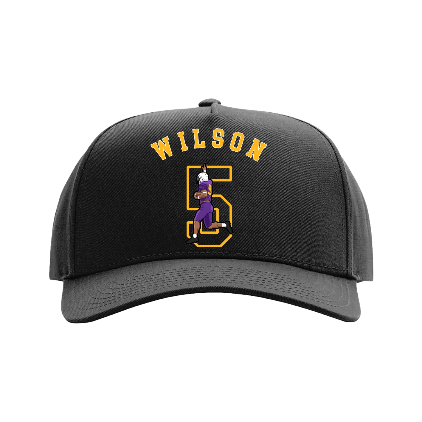 Full Fabric Five-Panel Champ Cap — Shirsey Arch in Black