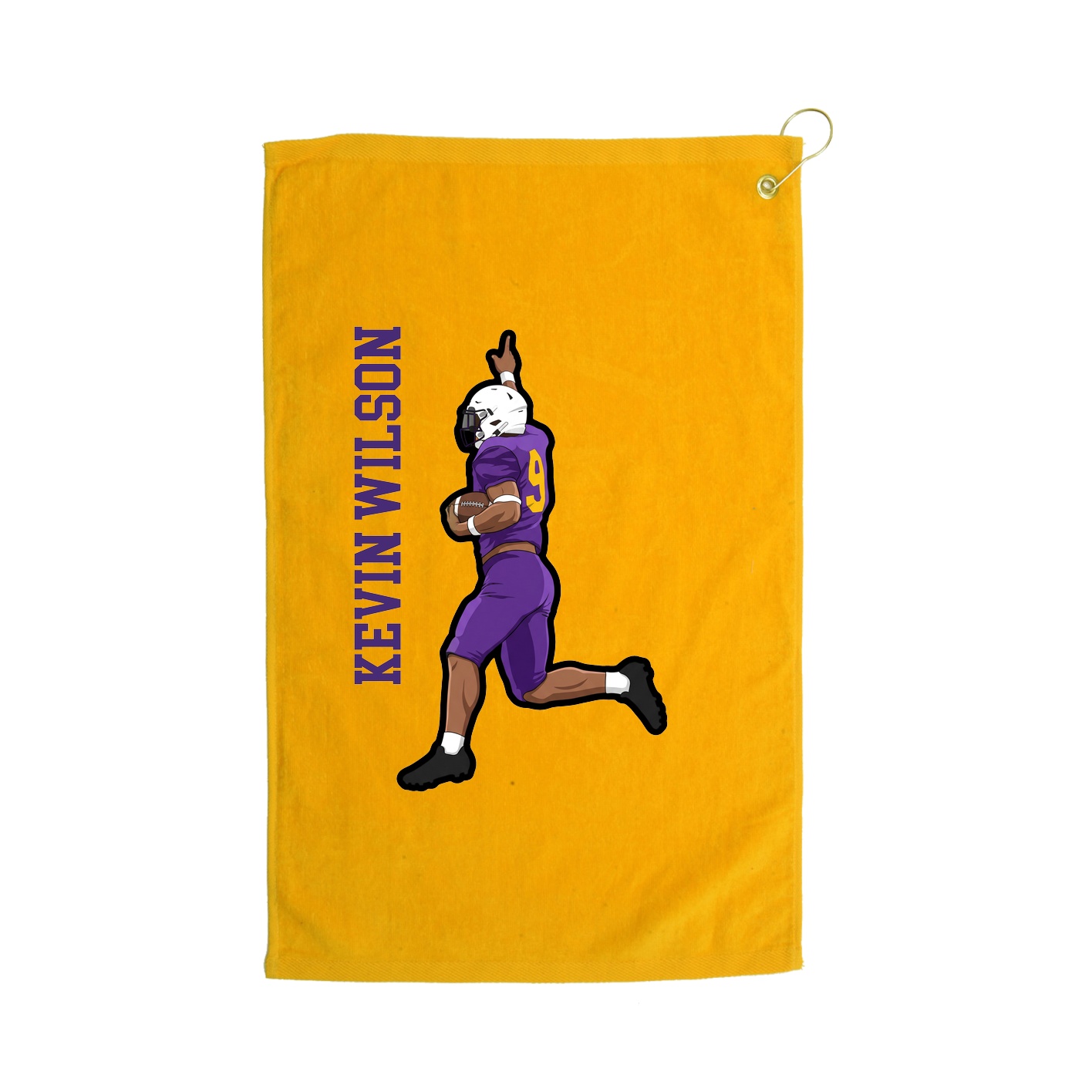 Golf Towel — Name Vertical in Gold