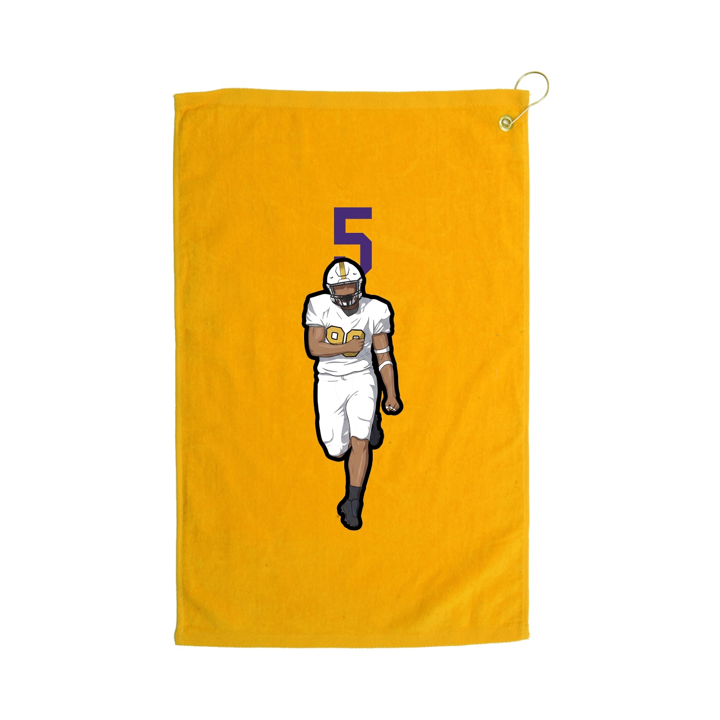 Golf Towel — Number Top in Gold