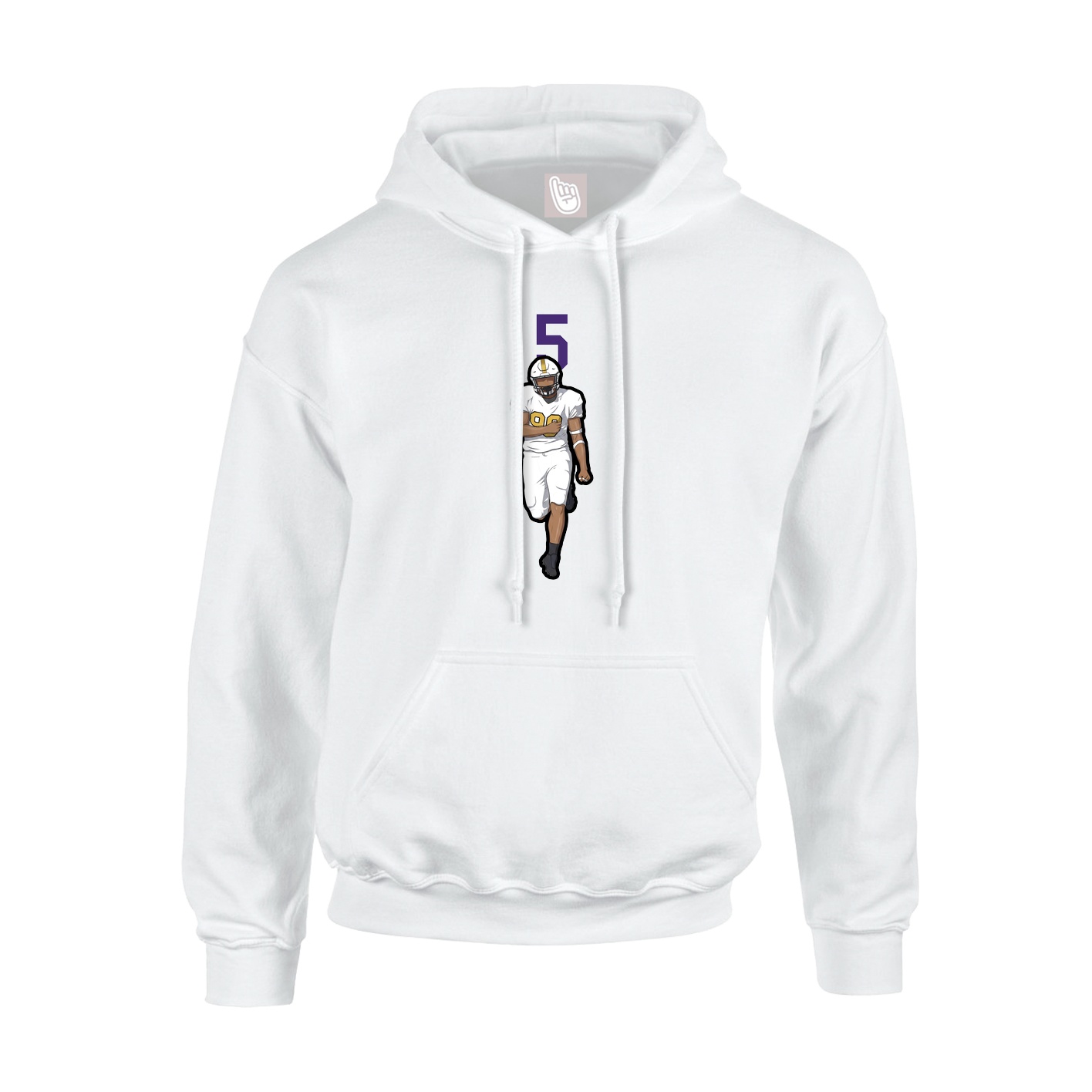 Hoodie — Number Top in White