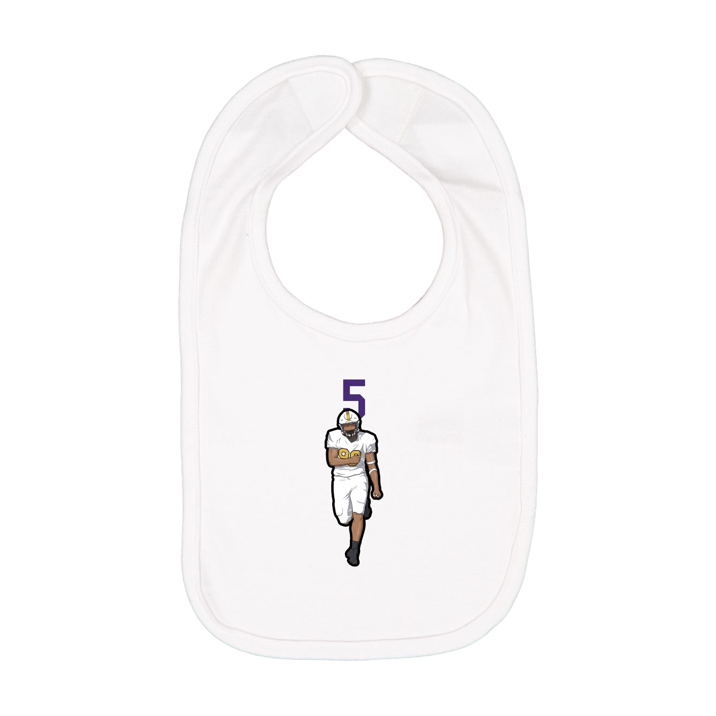 Infant Bib — Number Top in White