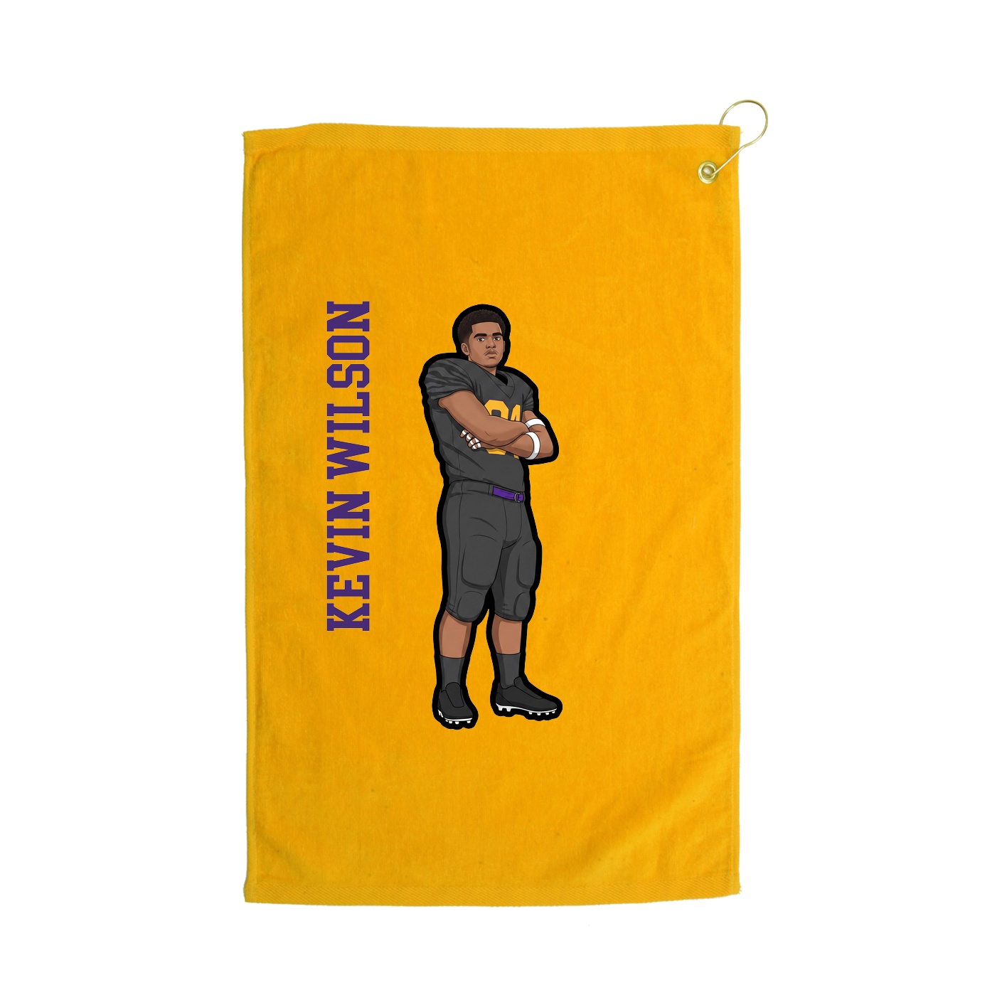 Golf Towel — Name Vertical in Gold