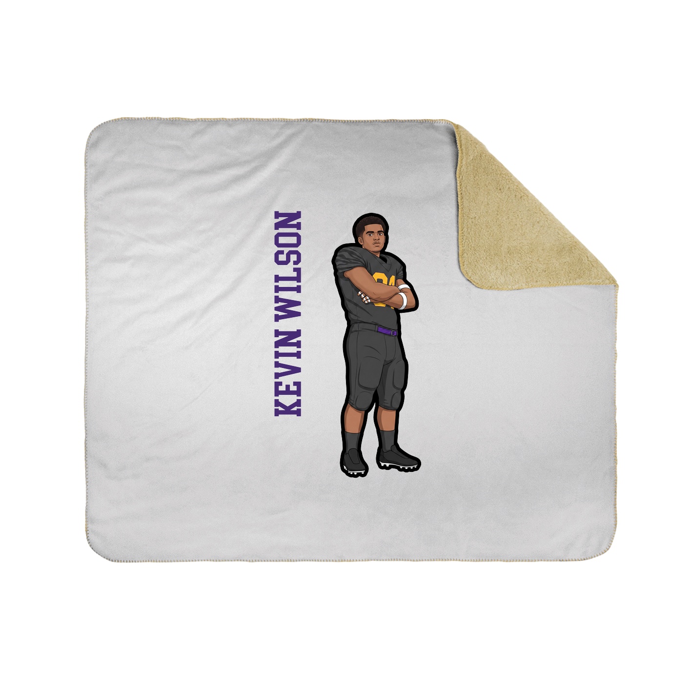 Throw Blanket — Name Vertical in White