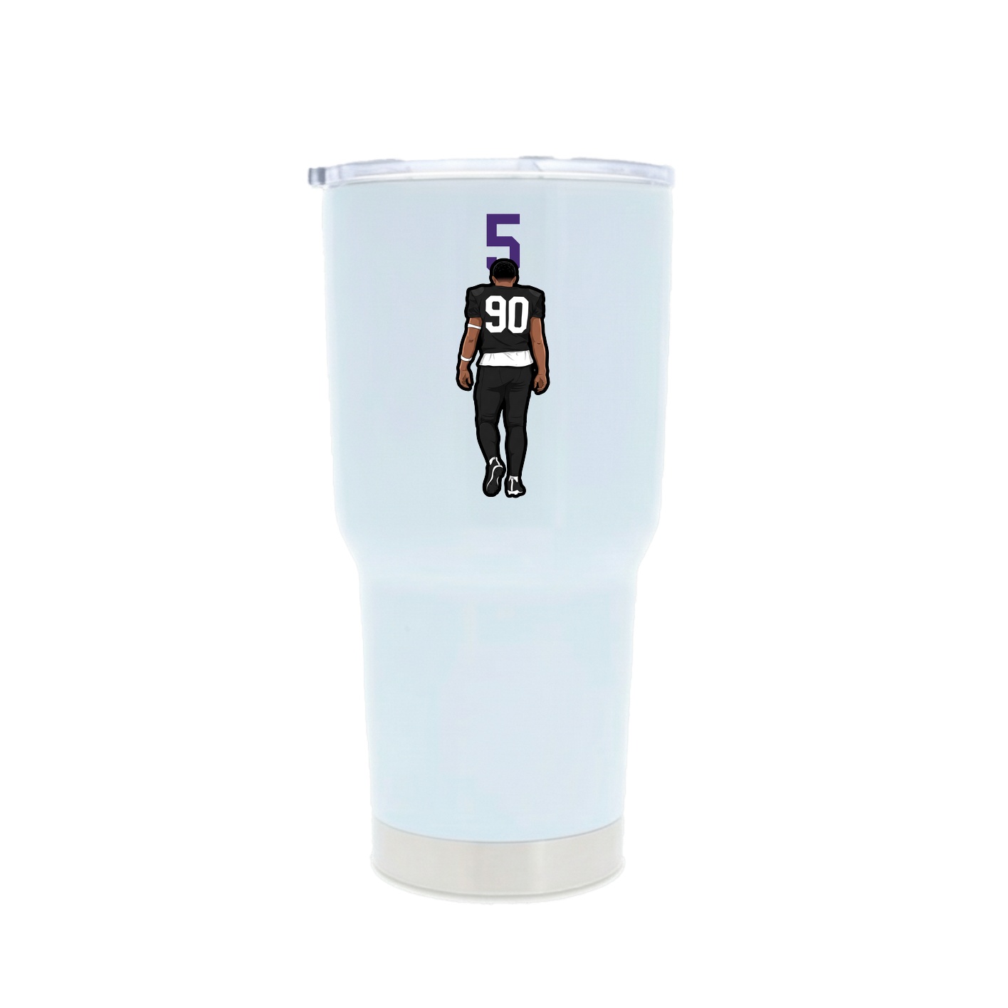 30oz Stainless Steel Tumbler — Number Top in White
