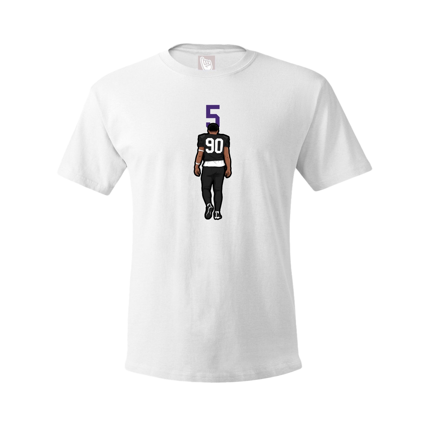 Youth Tee — Number Top in White