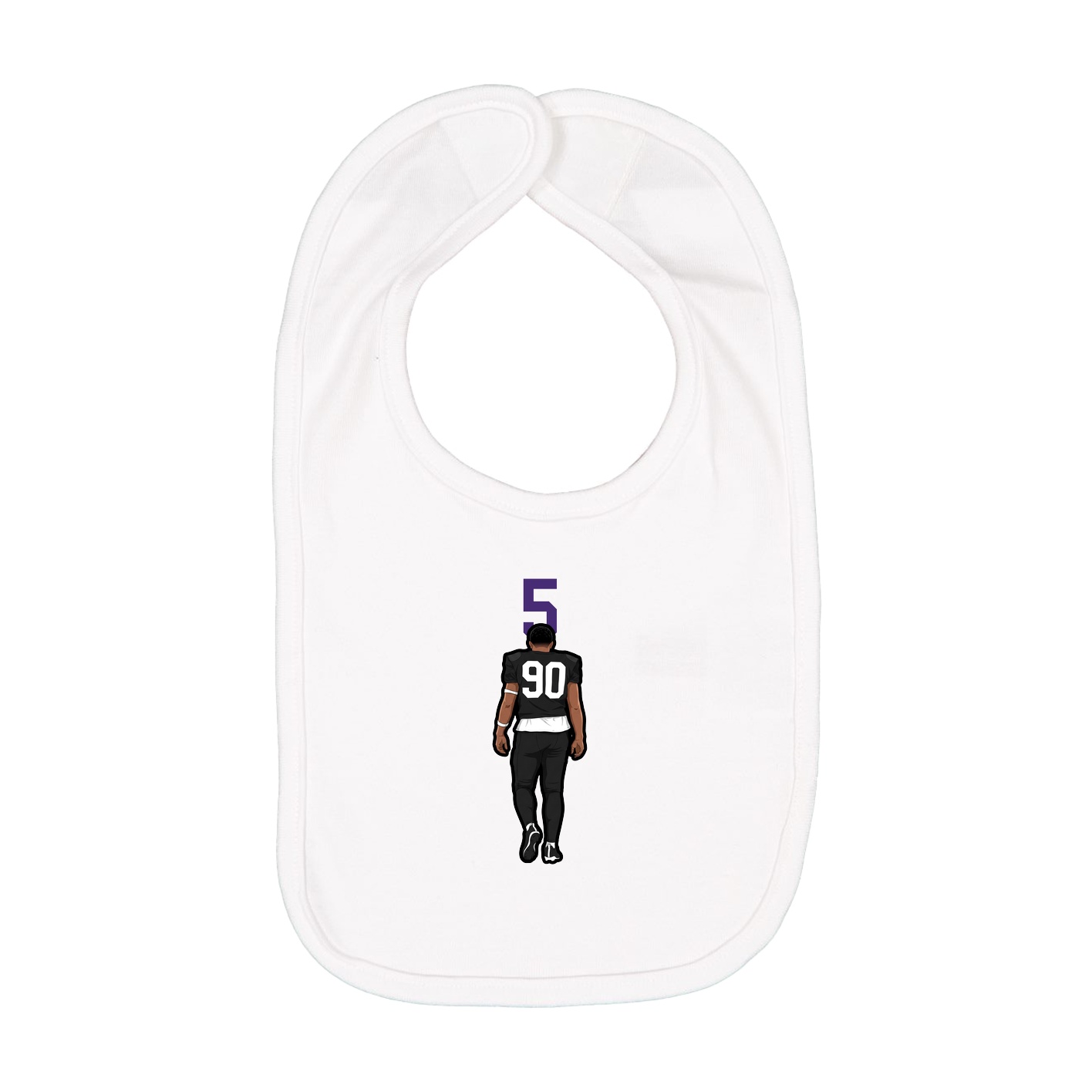 Infant Bib — Number Top in White