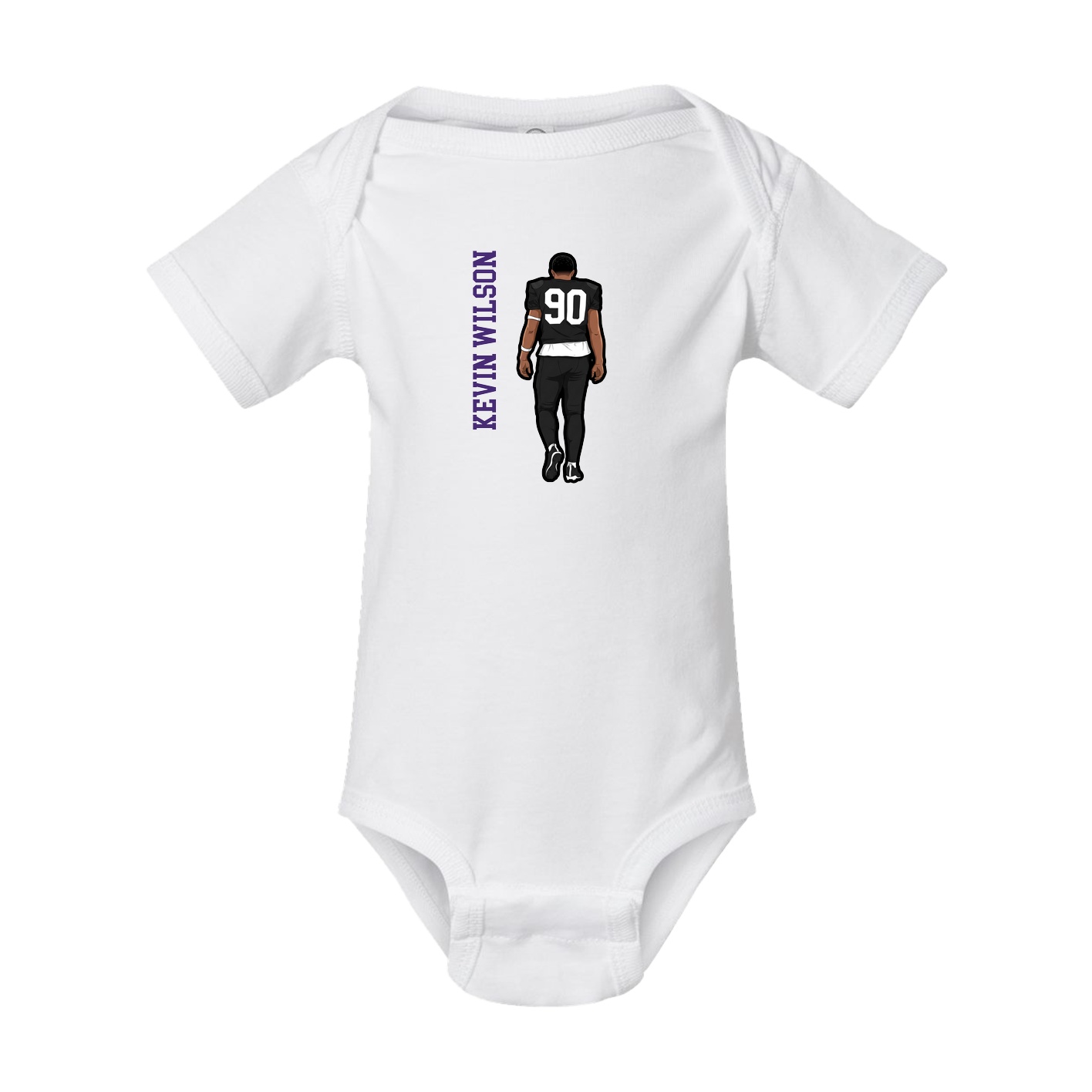 Baby Onesie — Name Vertical in White