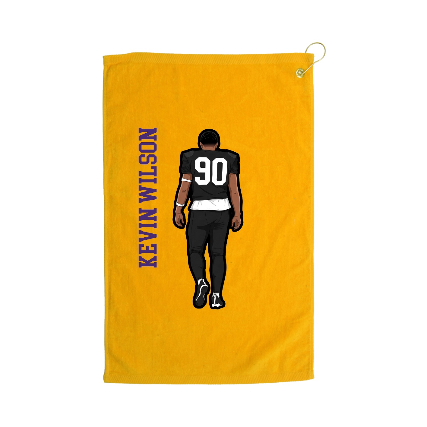 Golf Towel — Name Vertical in Gold