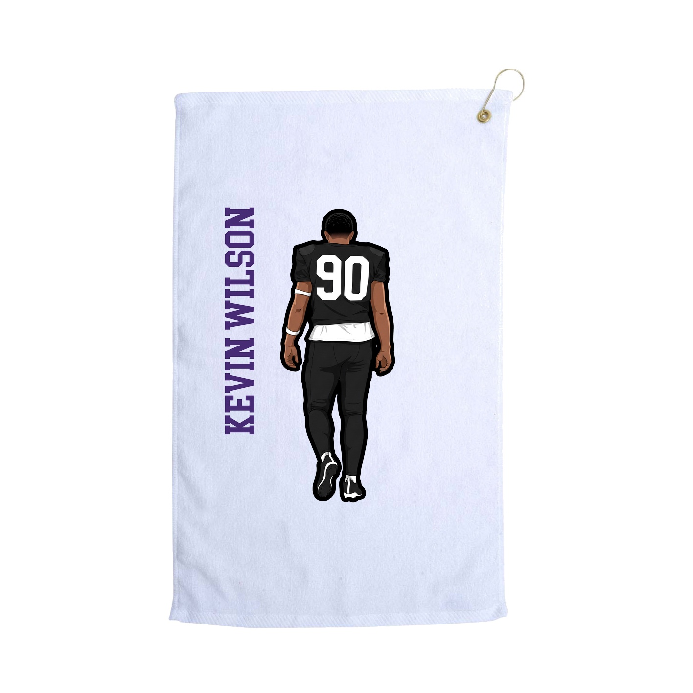 Golf Towel — Name Vertical in White