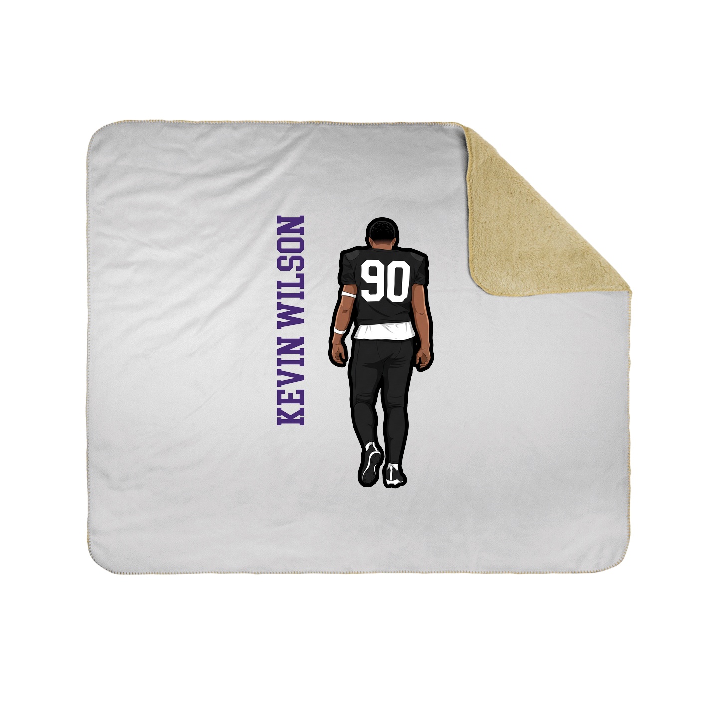 Throw Blanket — Name Vertical in White