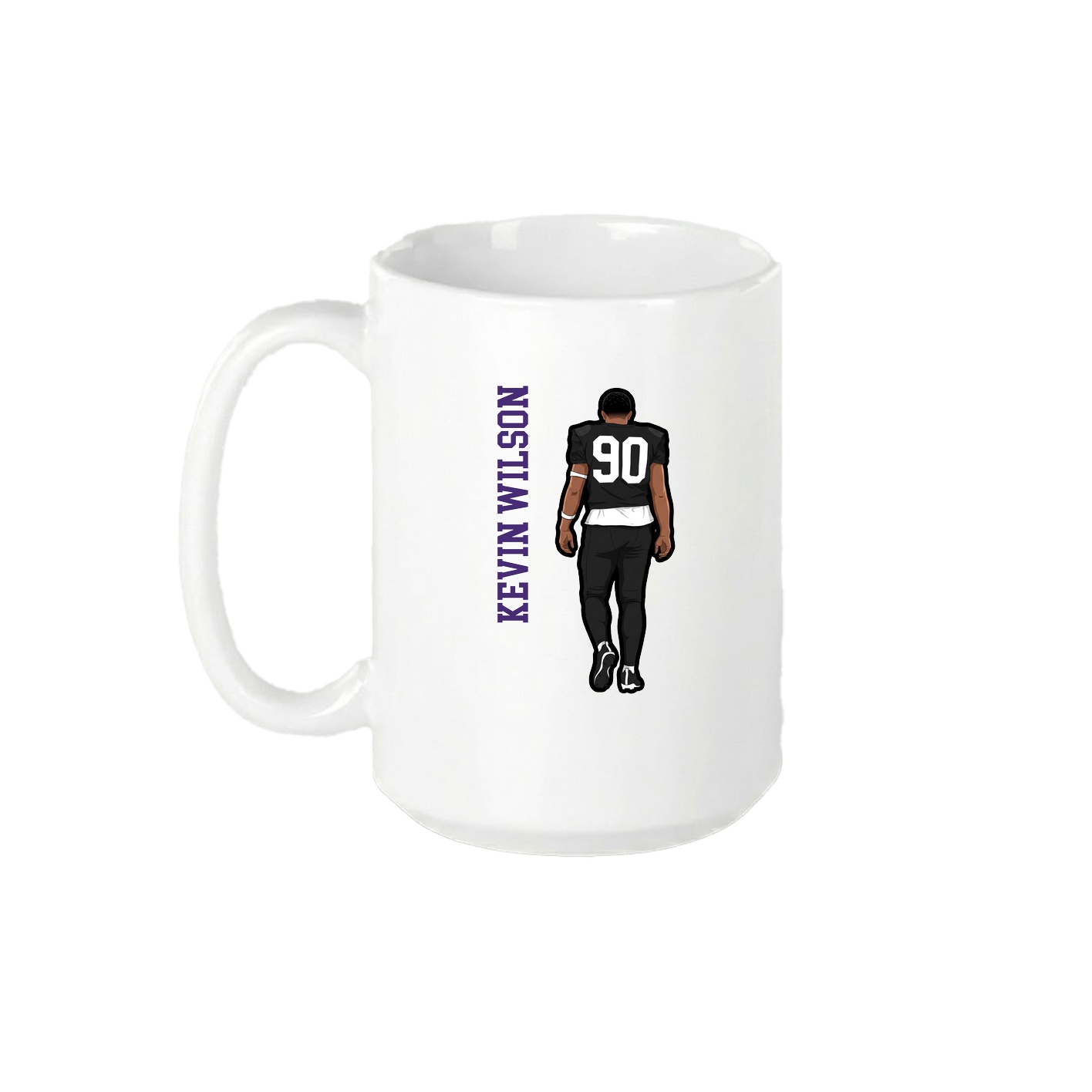 15oz Coffee Mug — Name Vertical in White