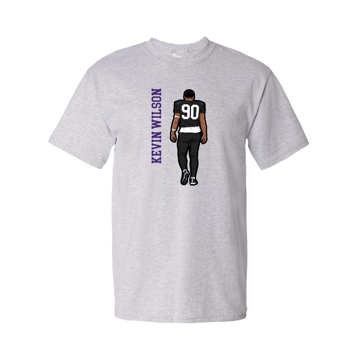 Youth Tee — Name Vertical in Grey