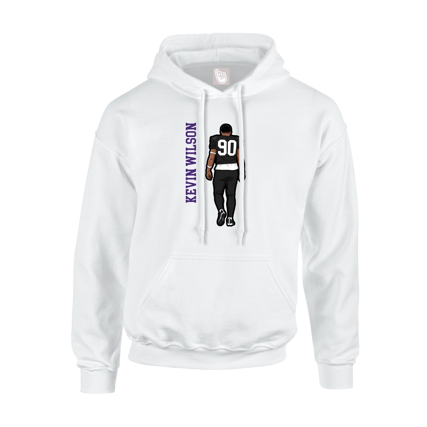 Youth Hoodie — Name Vertical in White