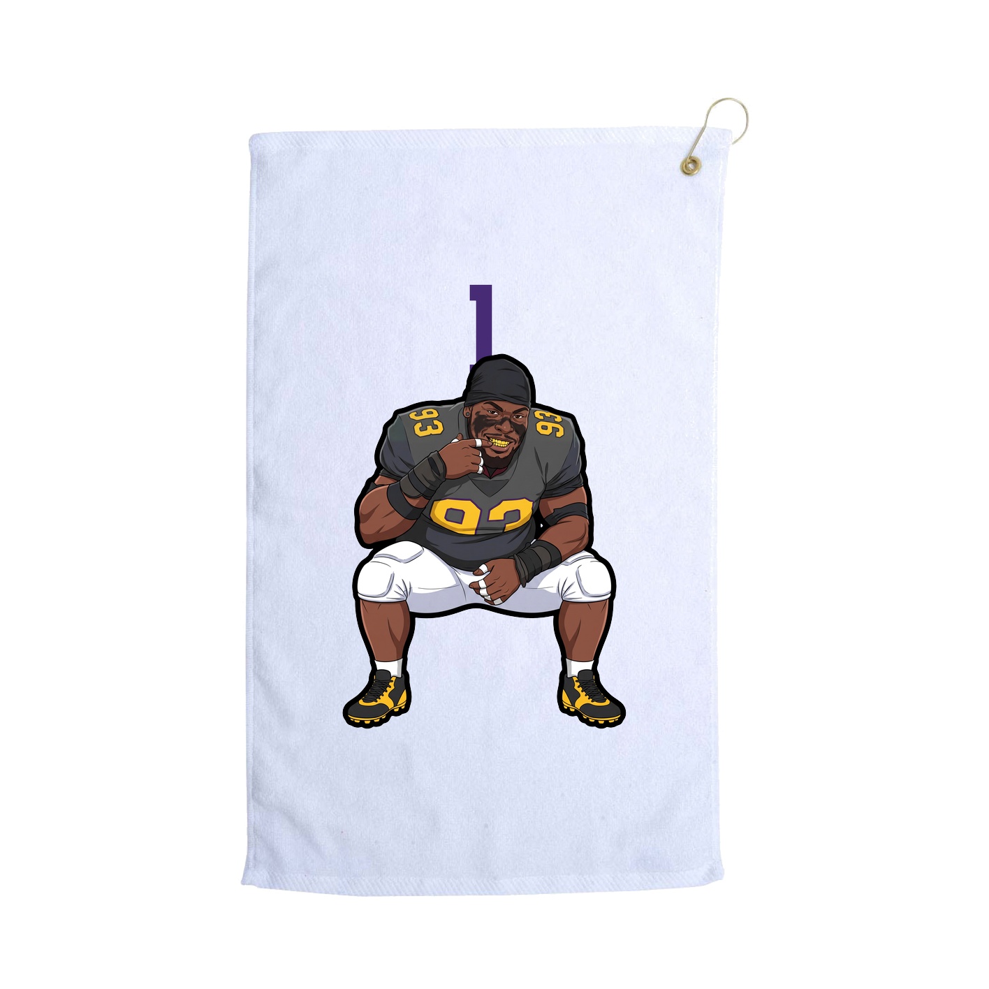 Golf Towel — Number Top in White