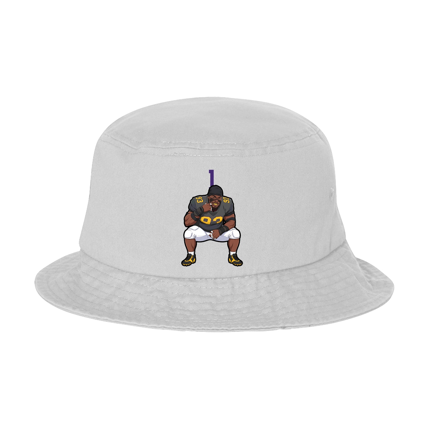 Bucket Cap — Number Top in White
