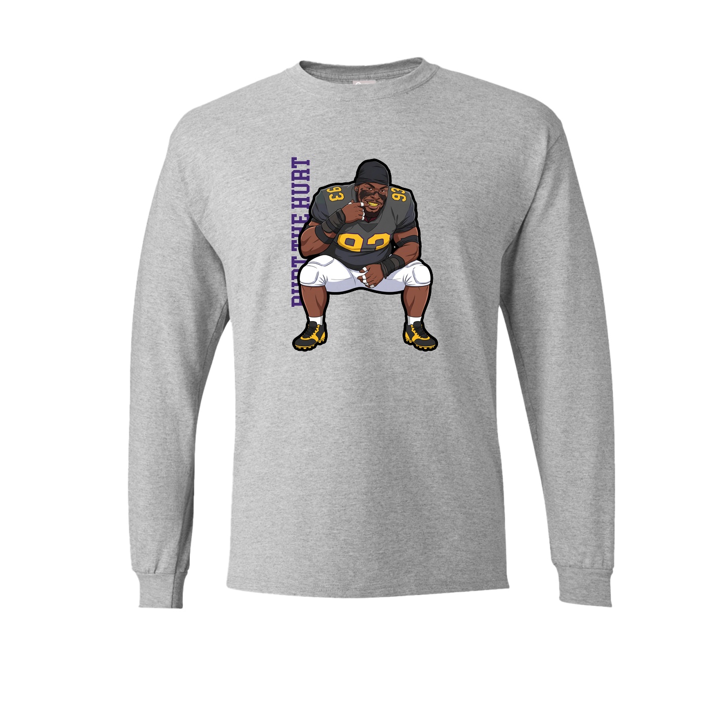Long Sleeve Tee — Name Vertical in Grey