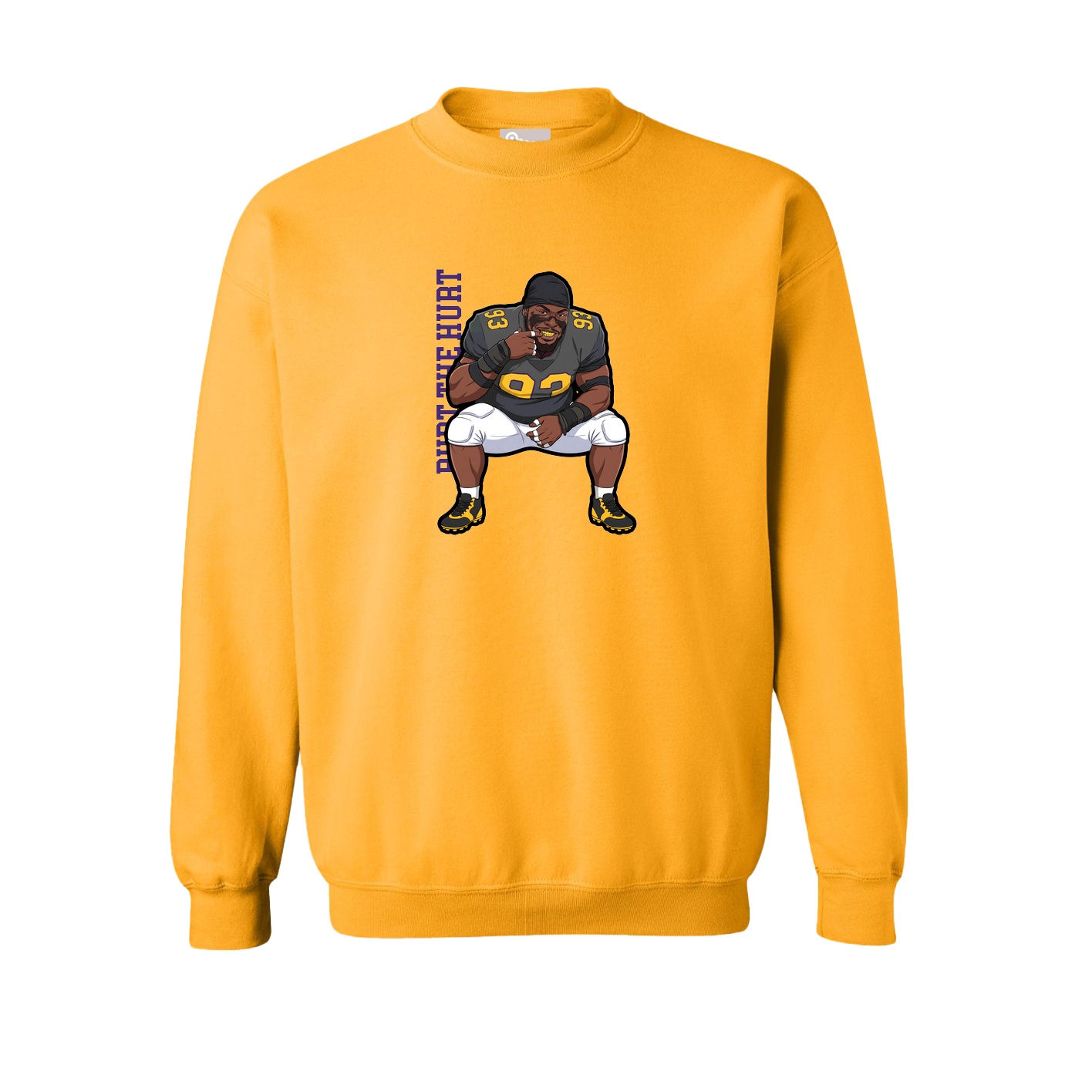 Fleece Crew — Name Vertical in Gold