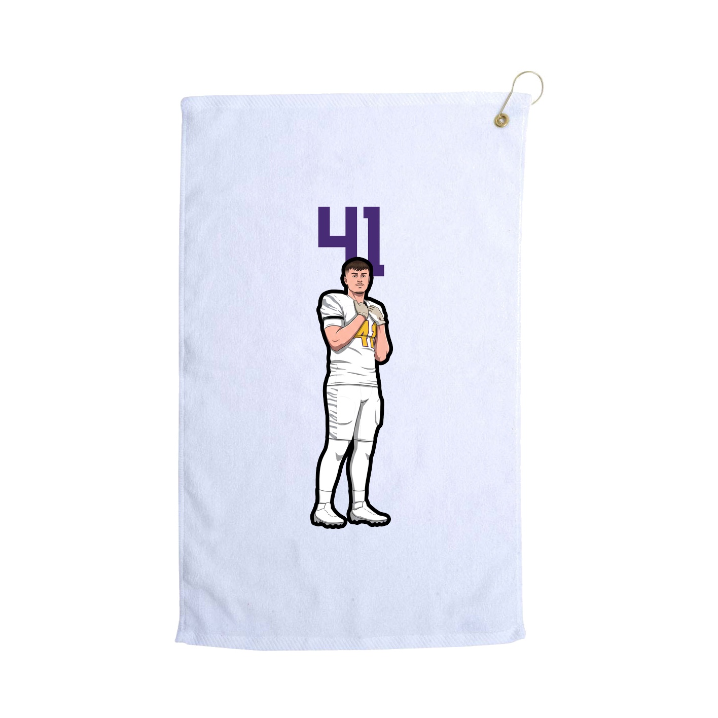 Golf Towel — Number Top in White