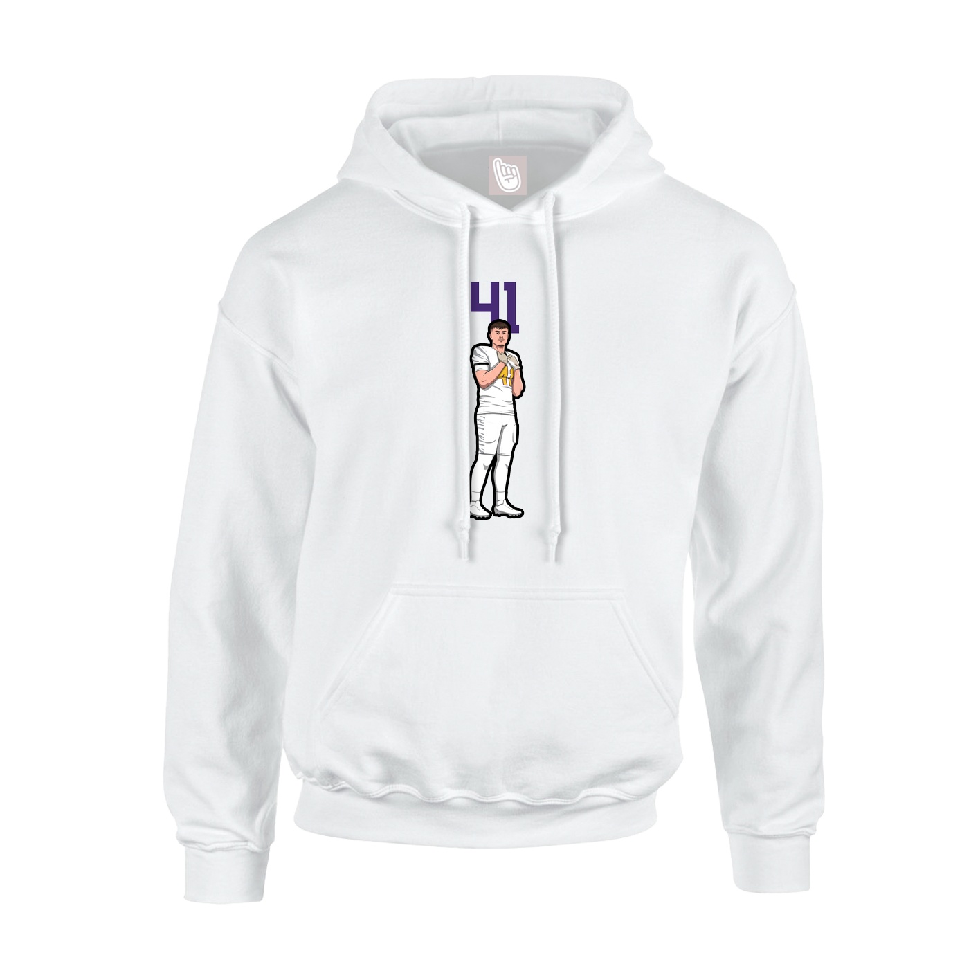 Hoodie — Number Top in White