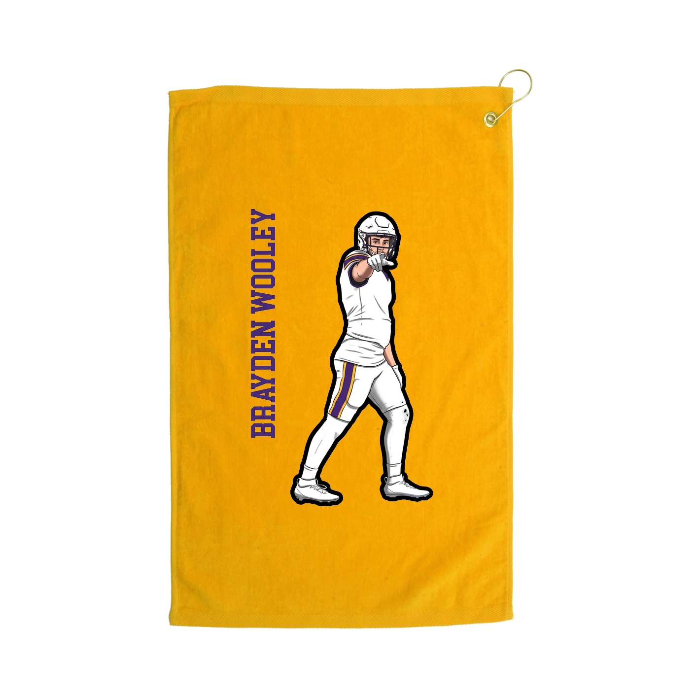 Golf Towel — Name Vertical in Gold