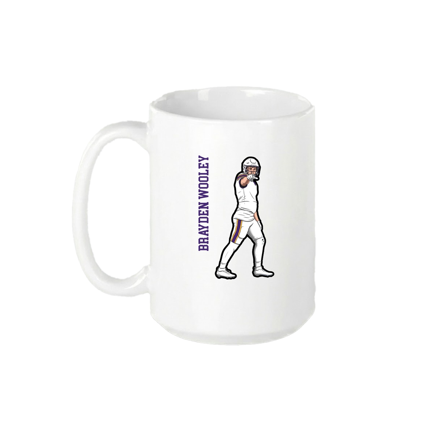 15oz Coffee Mug — Name Vertical in White
