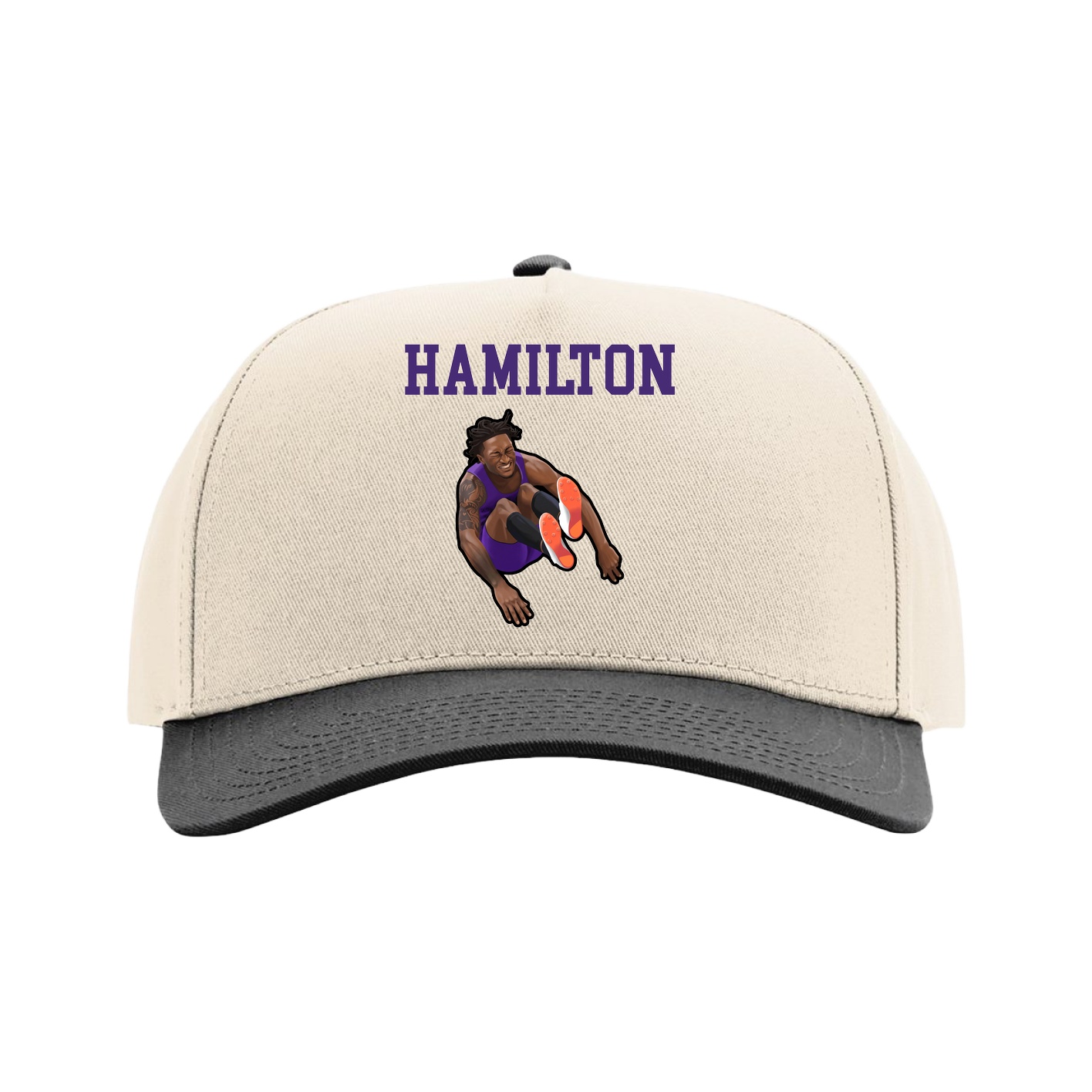 Full Fabric Five-Panel Champ Cap — Shirsey in Cream/Black