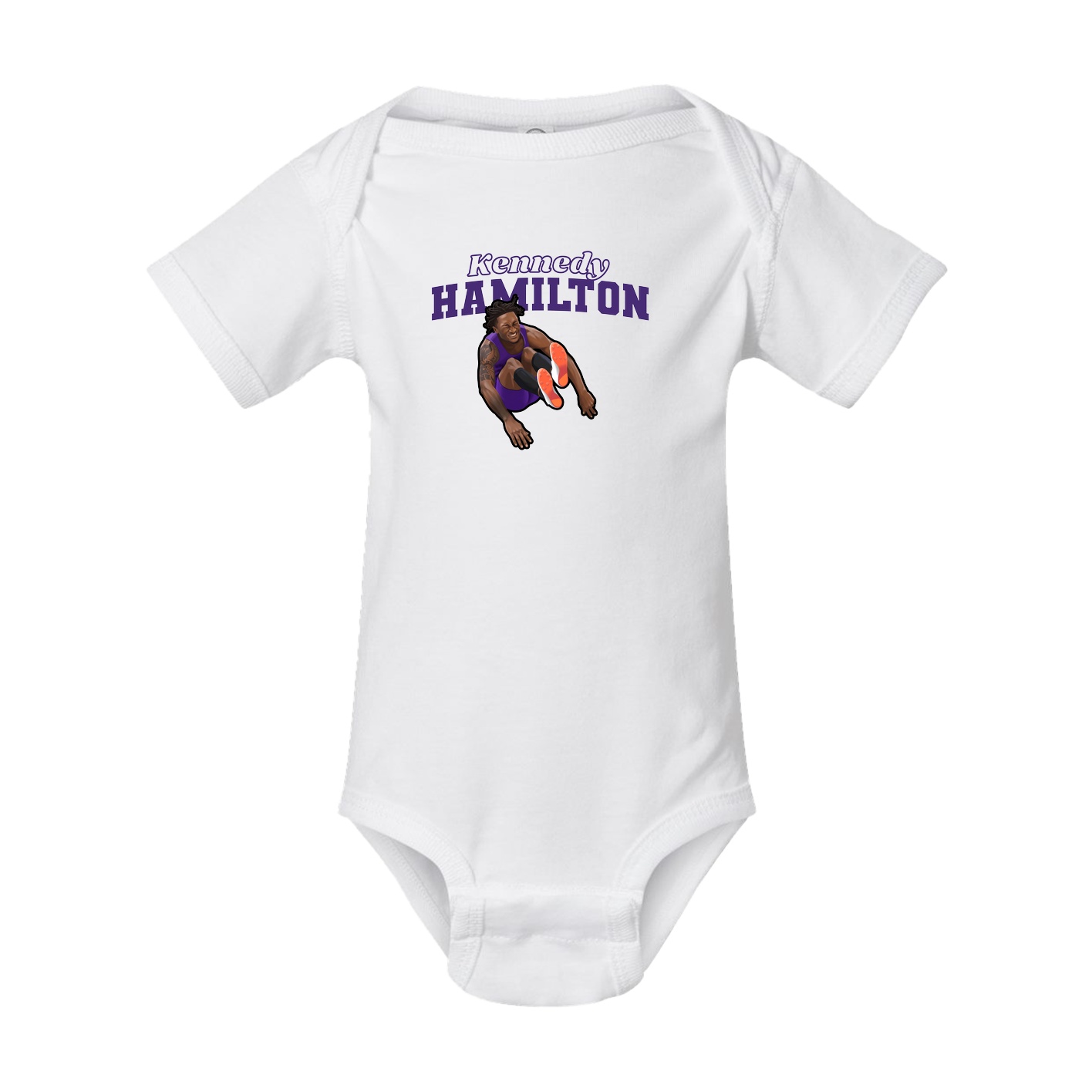 Baby Onesie — Name Arch in White