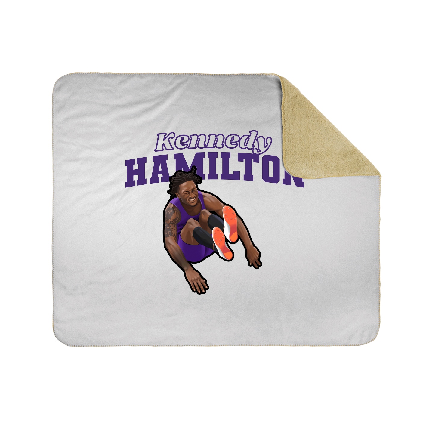 Throw Blanket — Name Arch in White