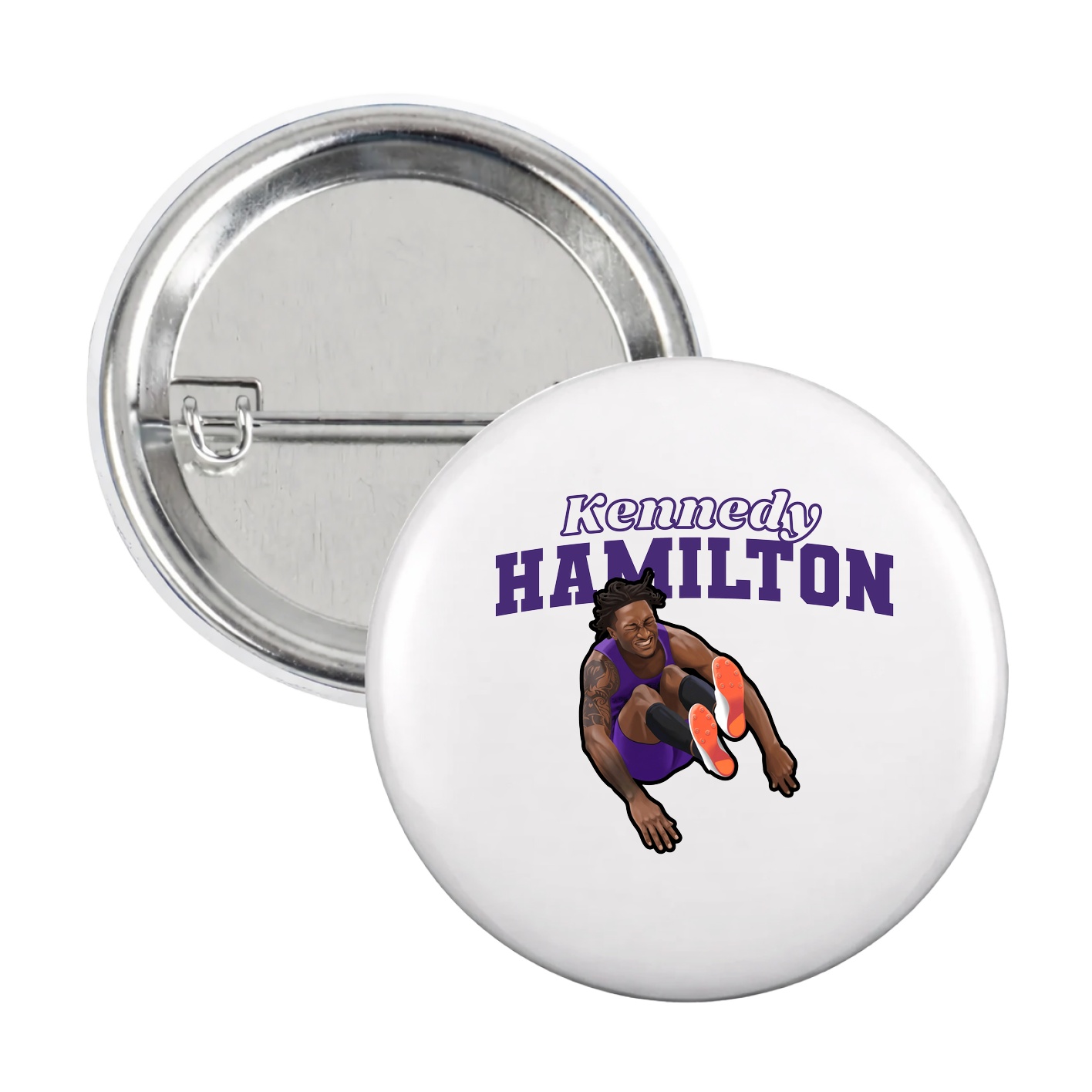 Game Day Button — Name Arch in White