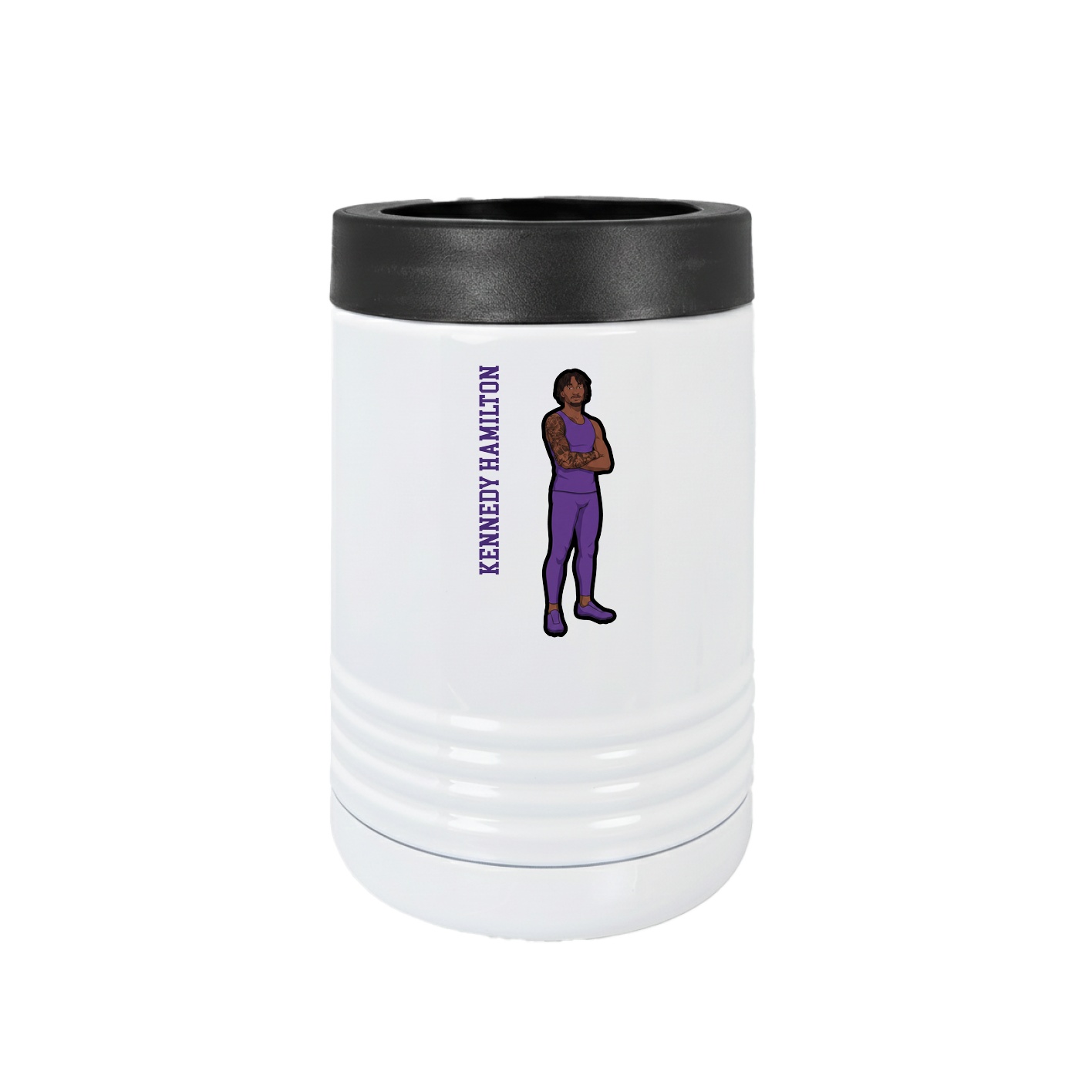 Beverage Holder — Name Vertical in White