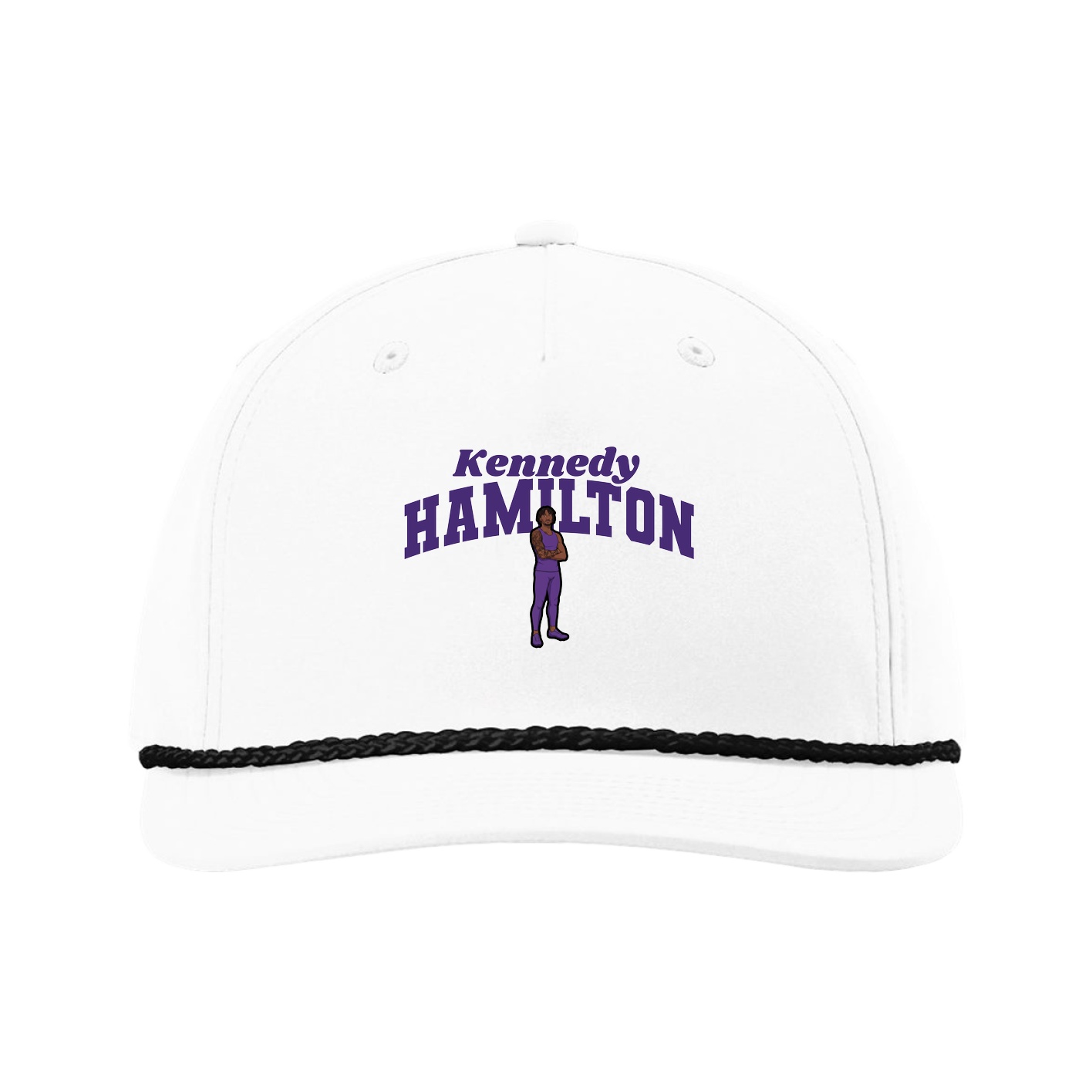 Five-Panel Classic Rope Cap — Signature Arch in White