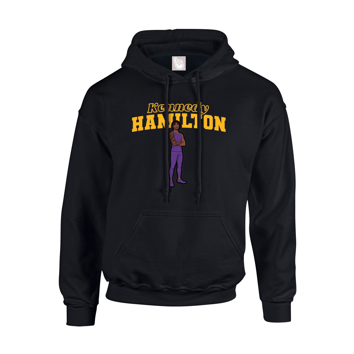 Youth Hoodie — Name Arch in Black