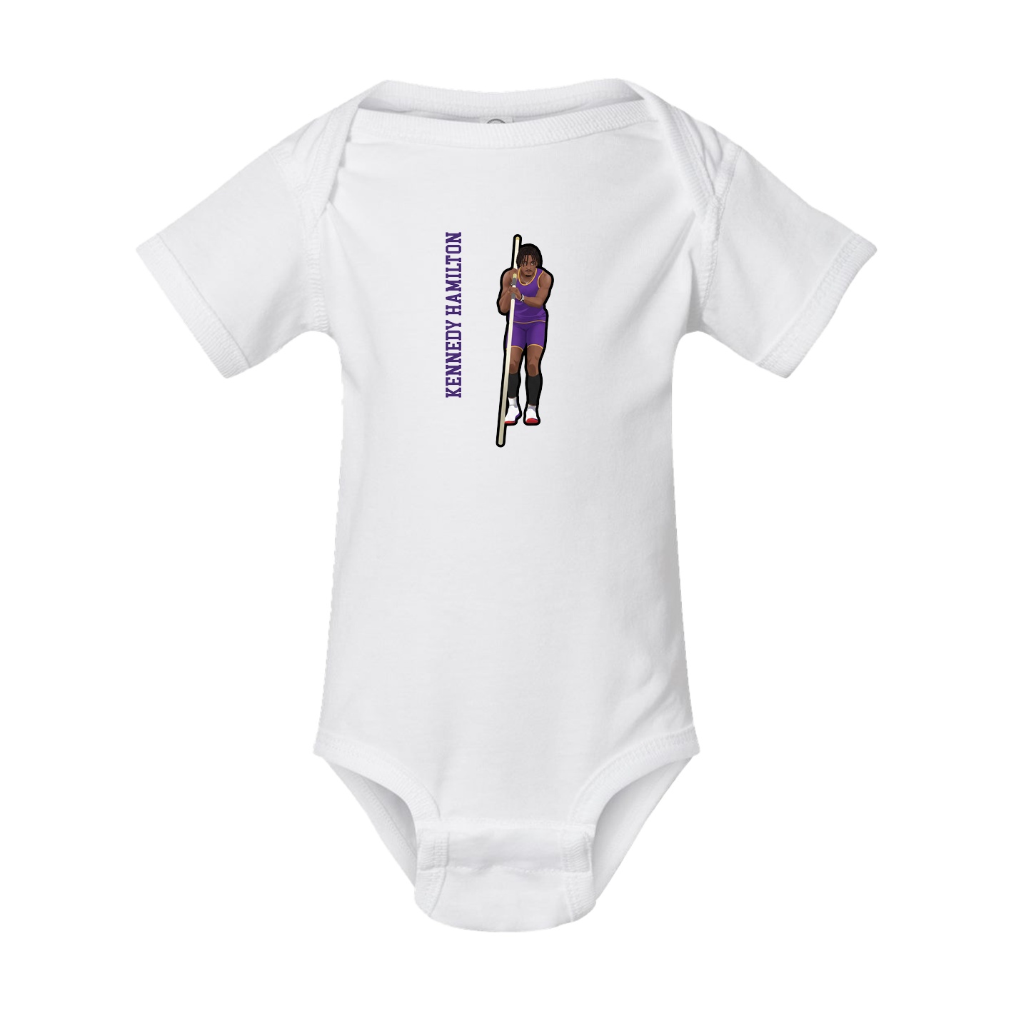 Baby Onesie — Name Vertical in White