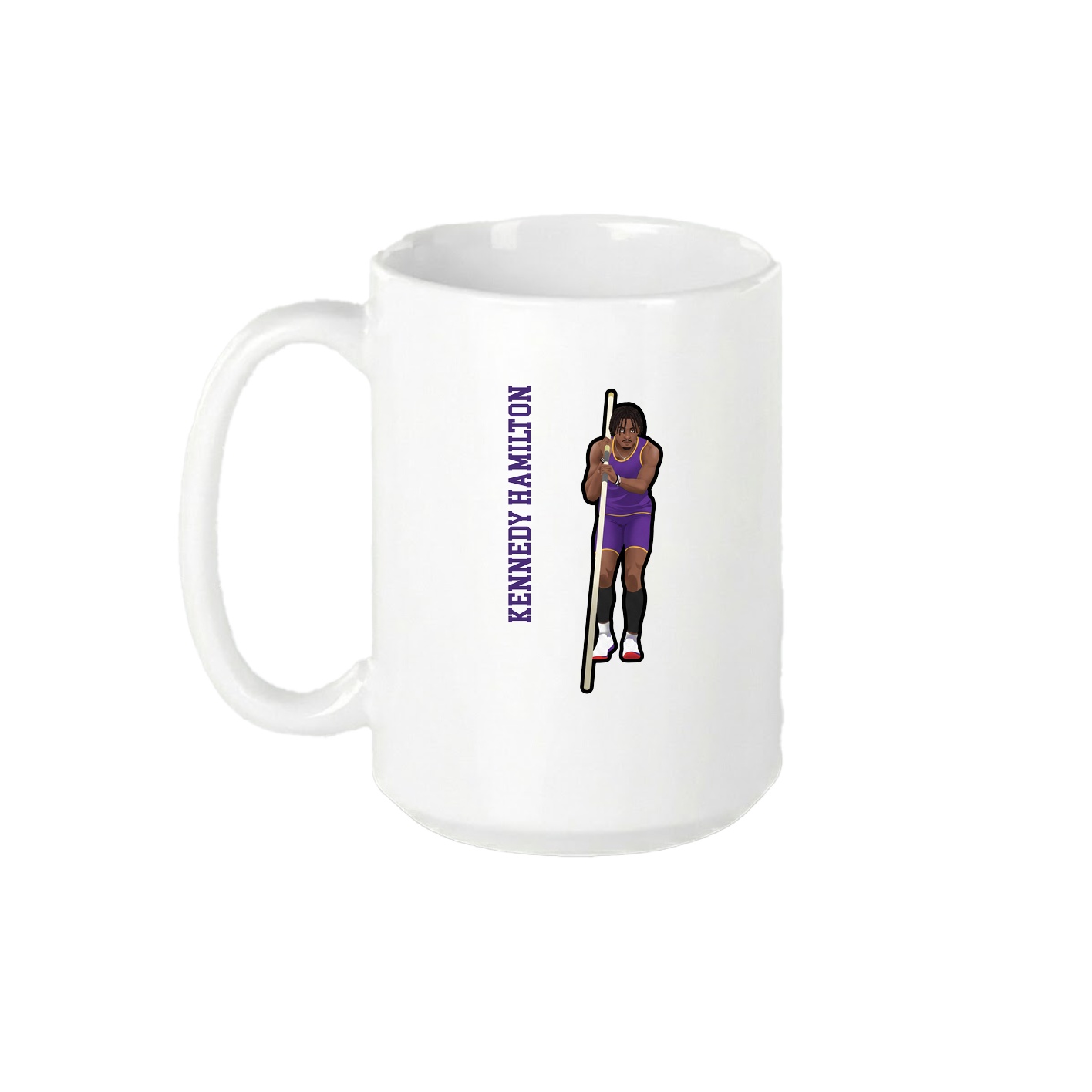 15oz Coffee Mug — Name Vertical in White