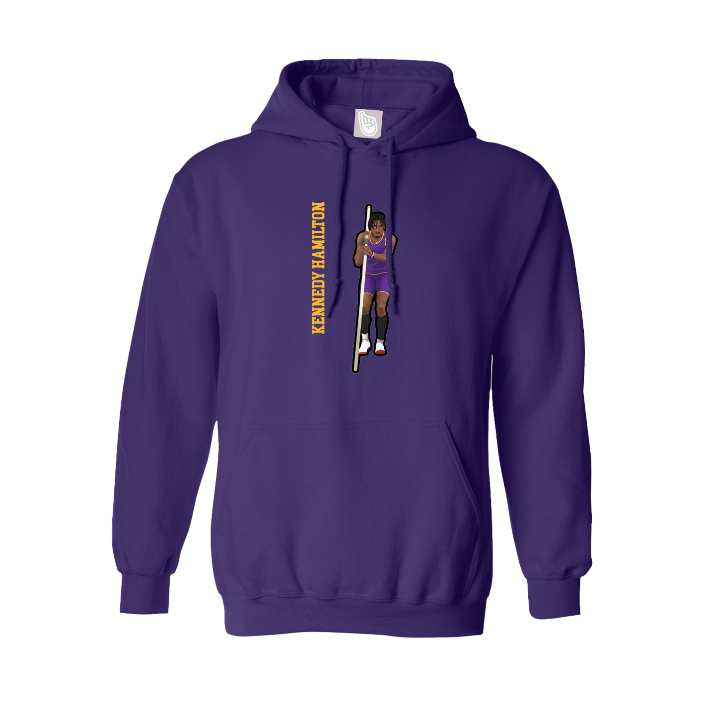 Youth Hoodie — Name Vertical in Purple