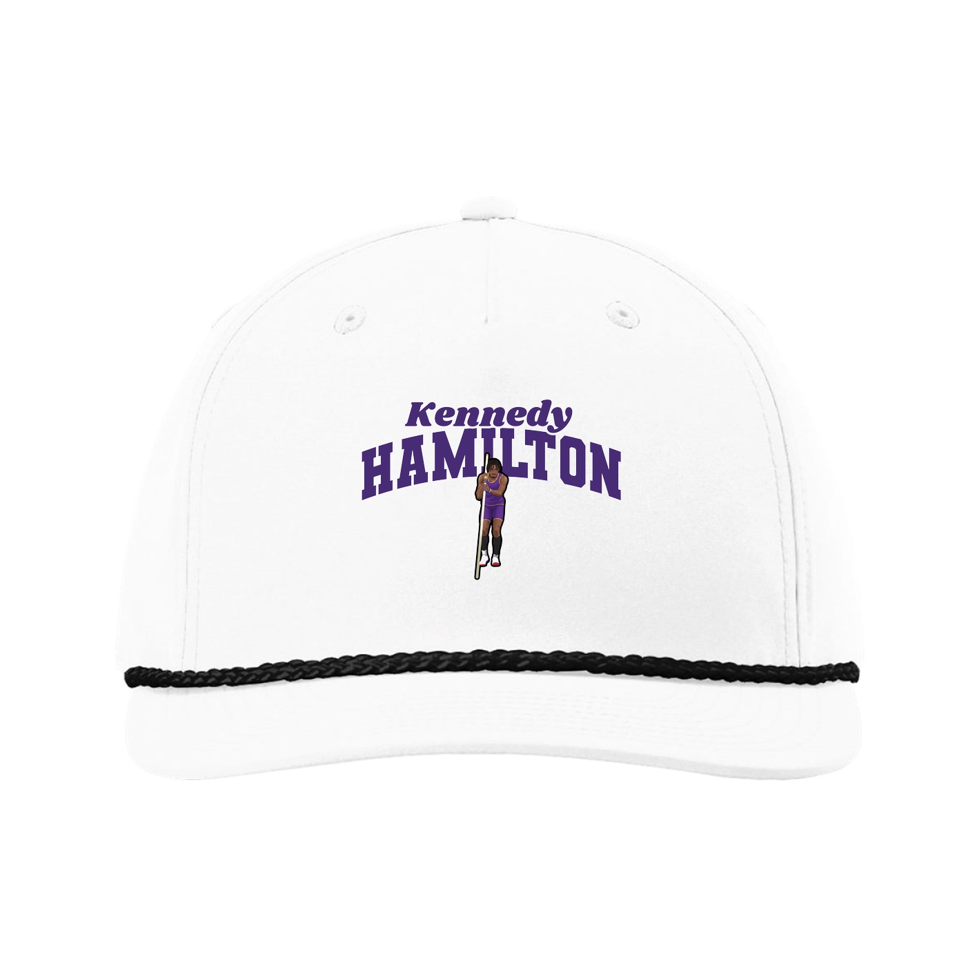 Five-Panel Classic Rope Cap — Signature Arch in White