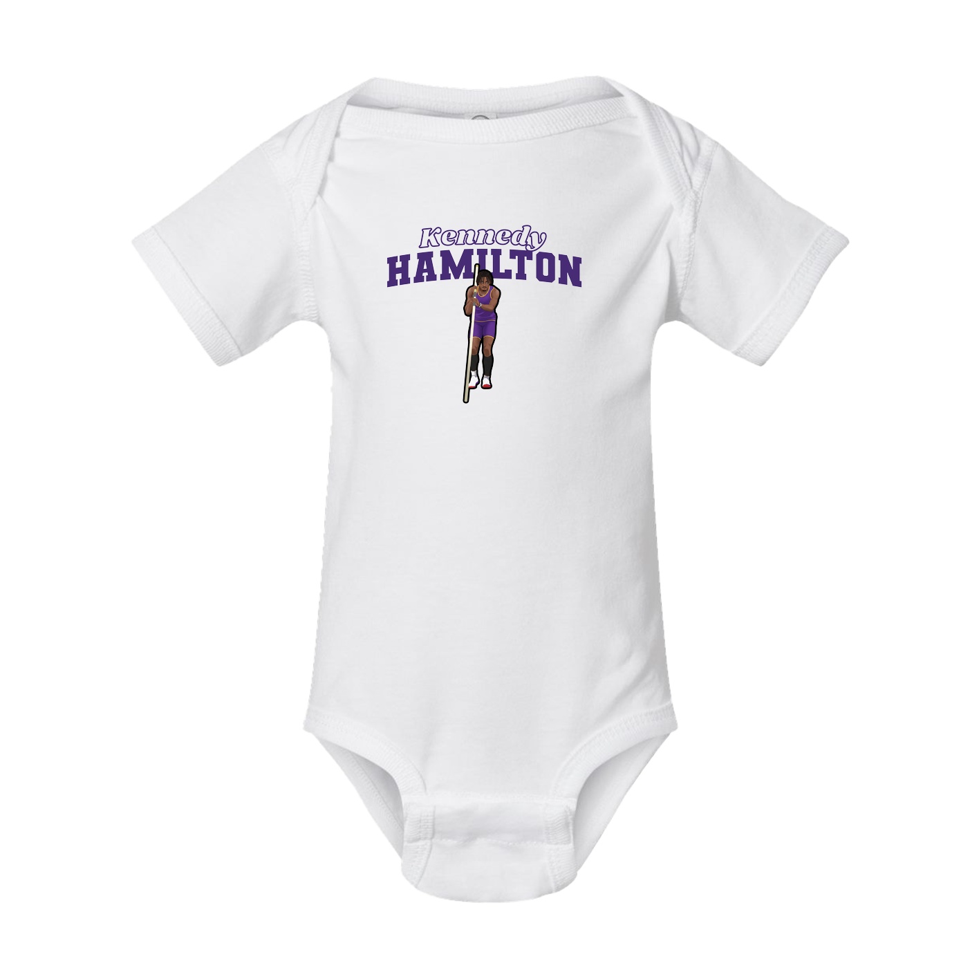Baby Onesie — Name Arch in White