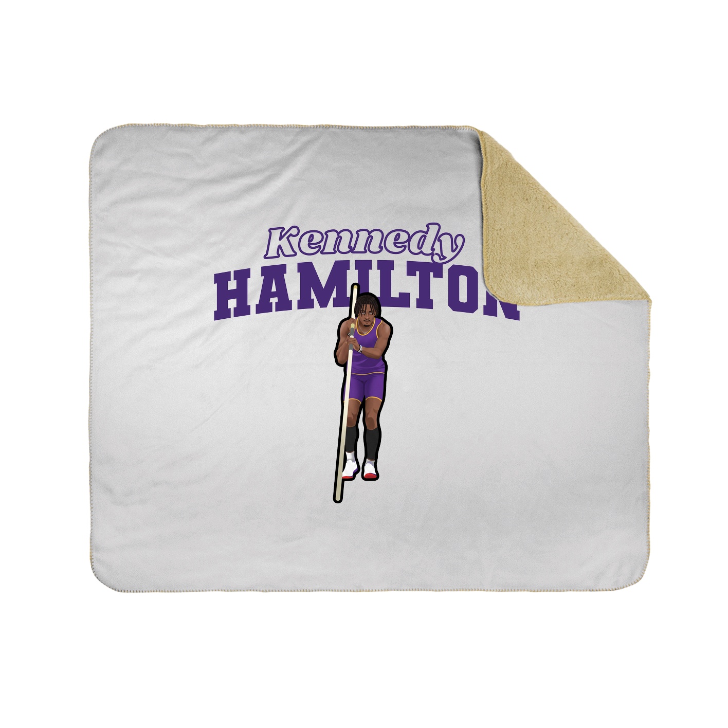 Throw Blanket — Name Arch in White