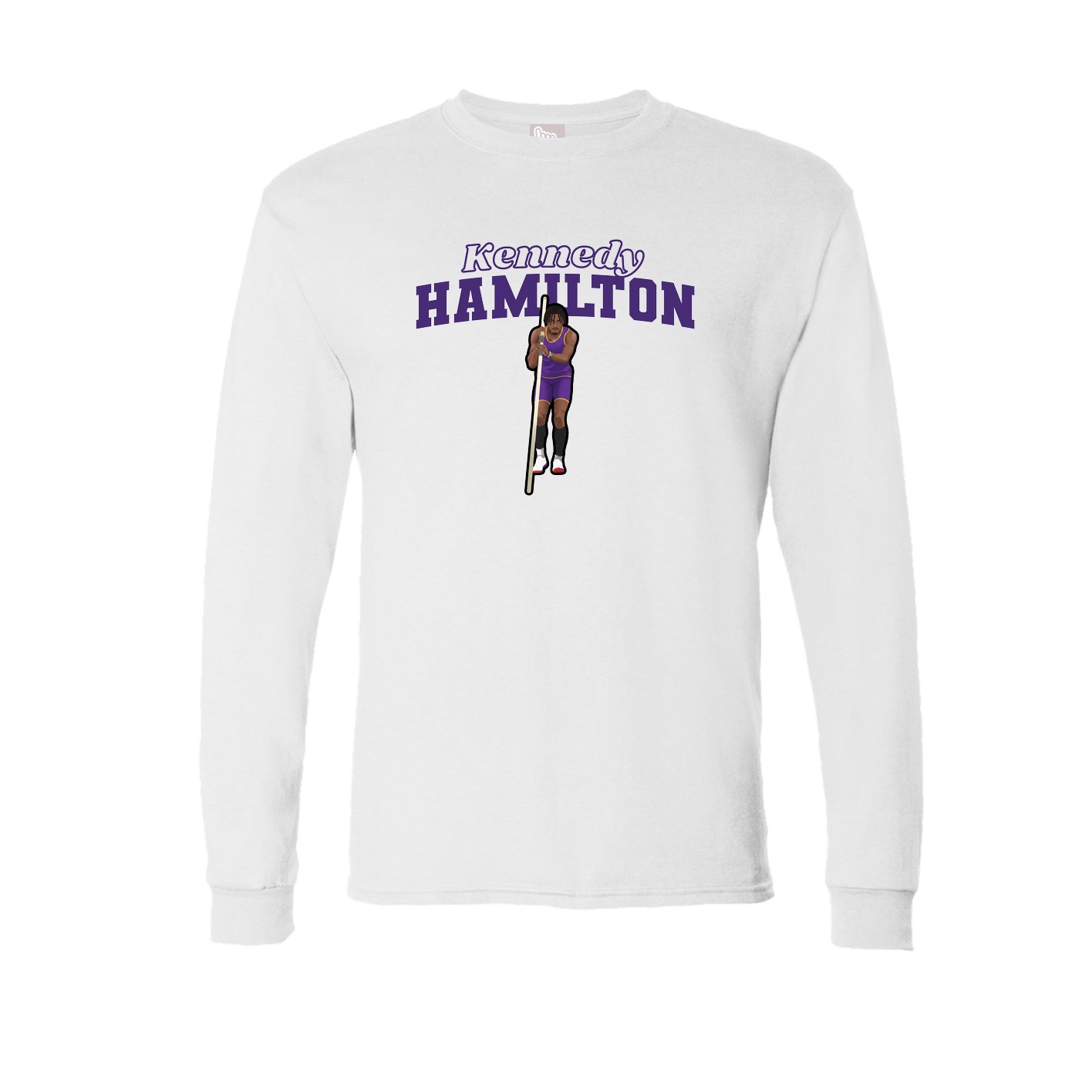 Long Sleeve Tee — Name Arch in White