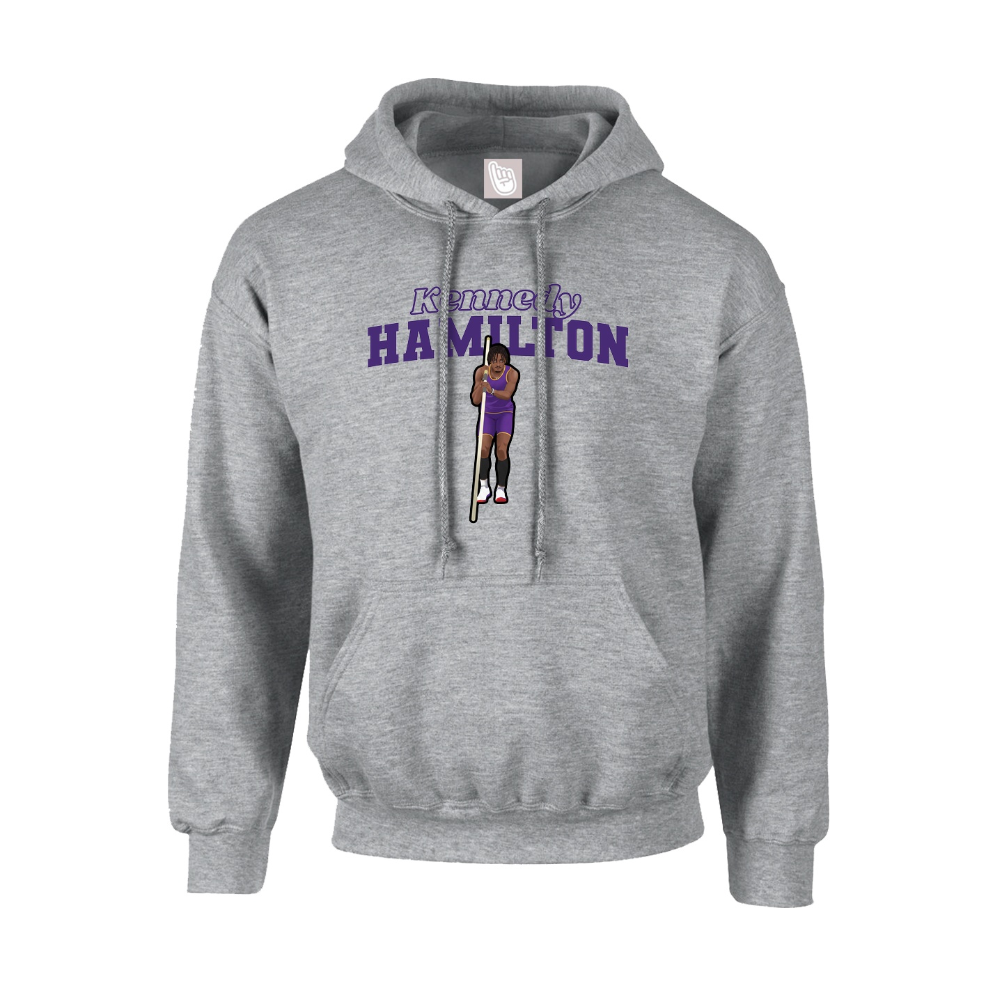 Youth Hoodie — Name Arch in Grey