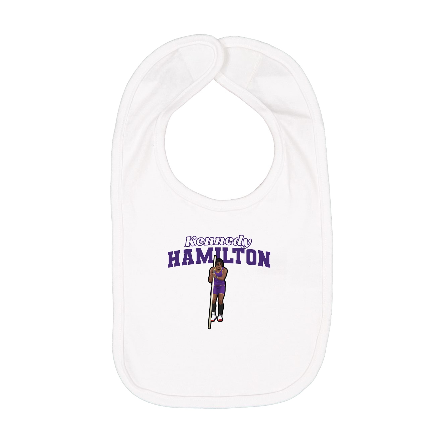 Infant Bib — Name Arch in White