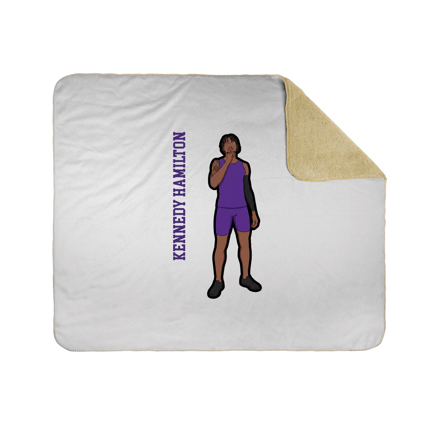 Throw Blanket — Name Vertical in White