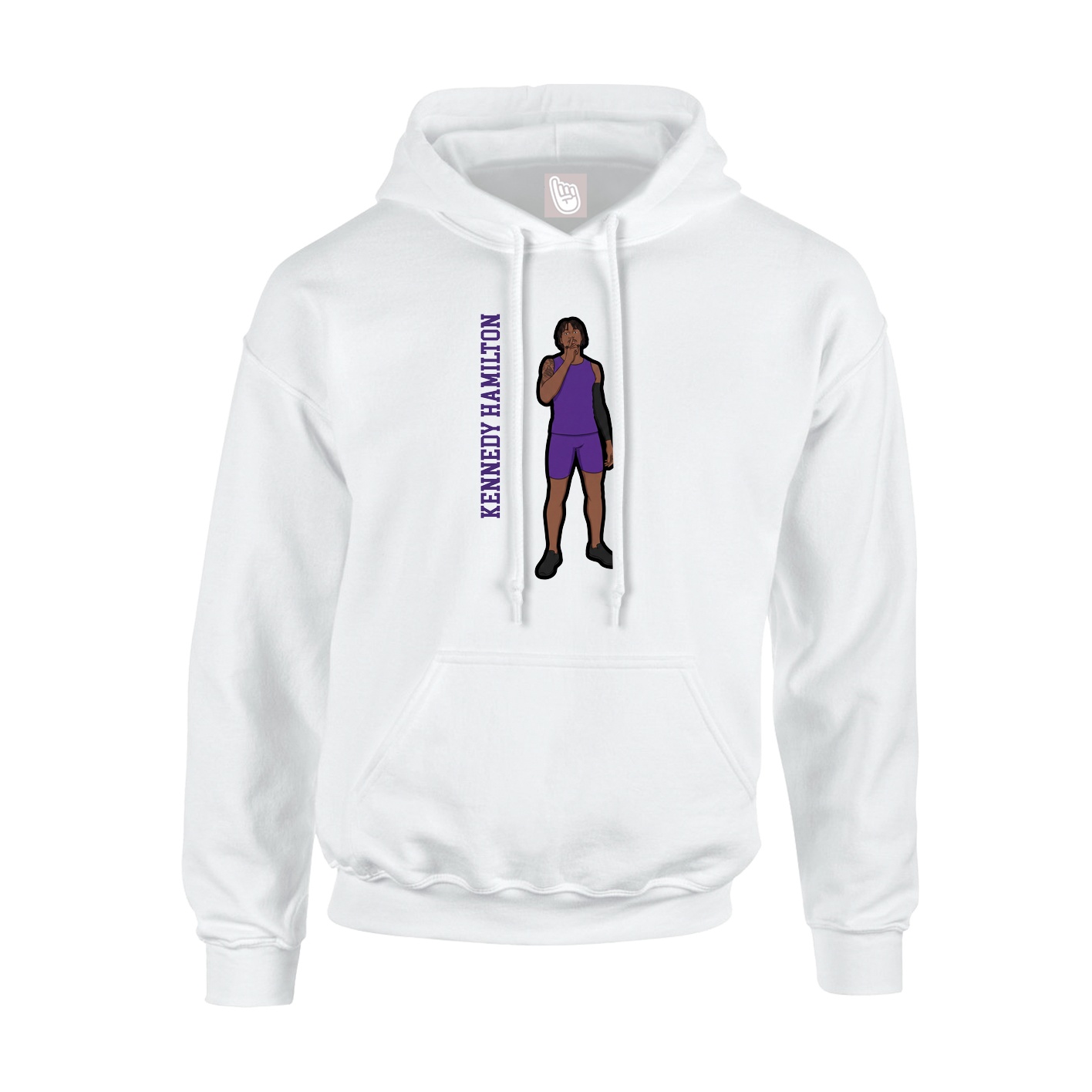 Hoodie — Name Vertical in White