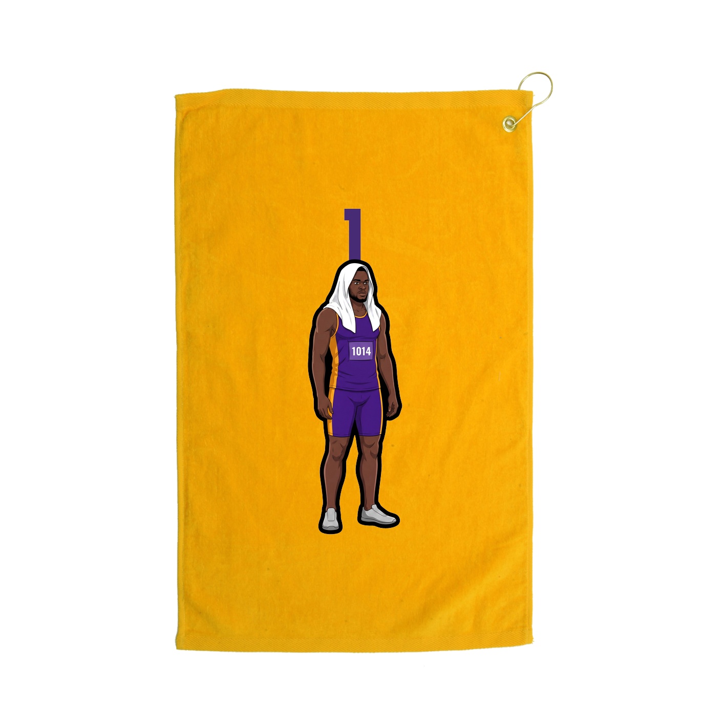 Golf Towel — Number Top in Gold