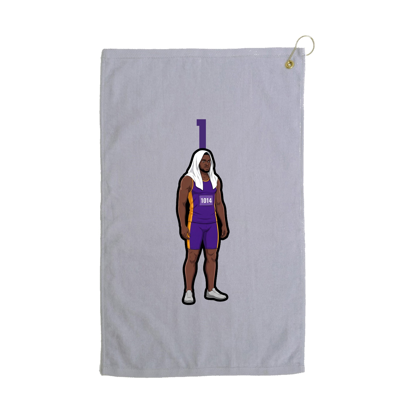 Golf Towel — Number Top in Grey