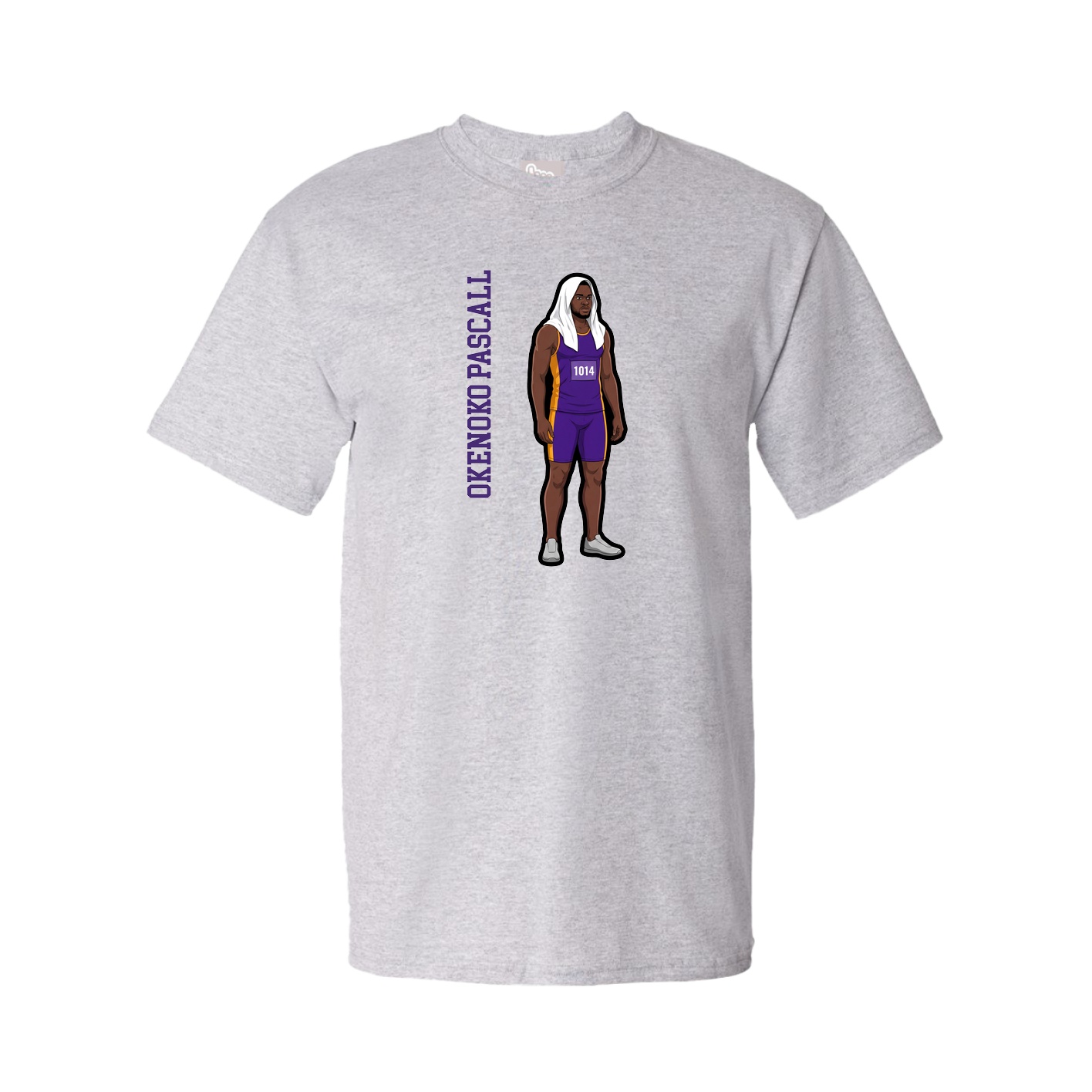 Tee — Name Vertical in Grey